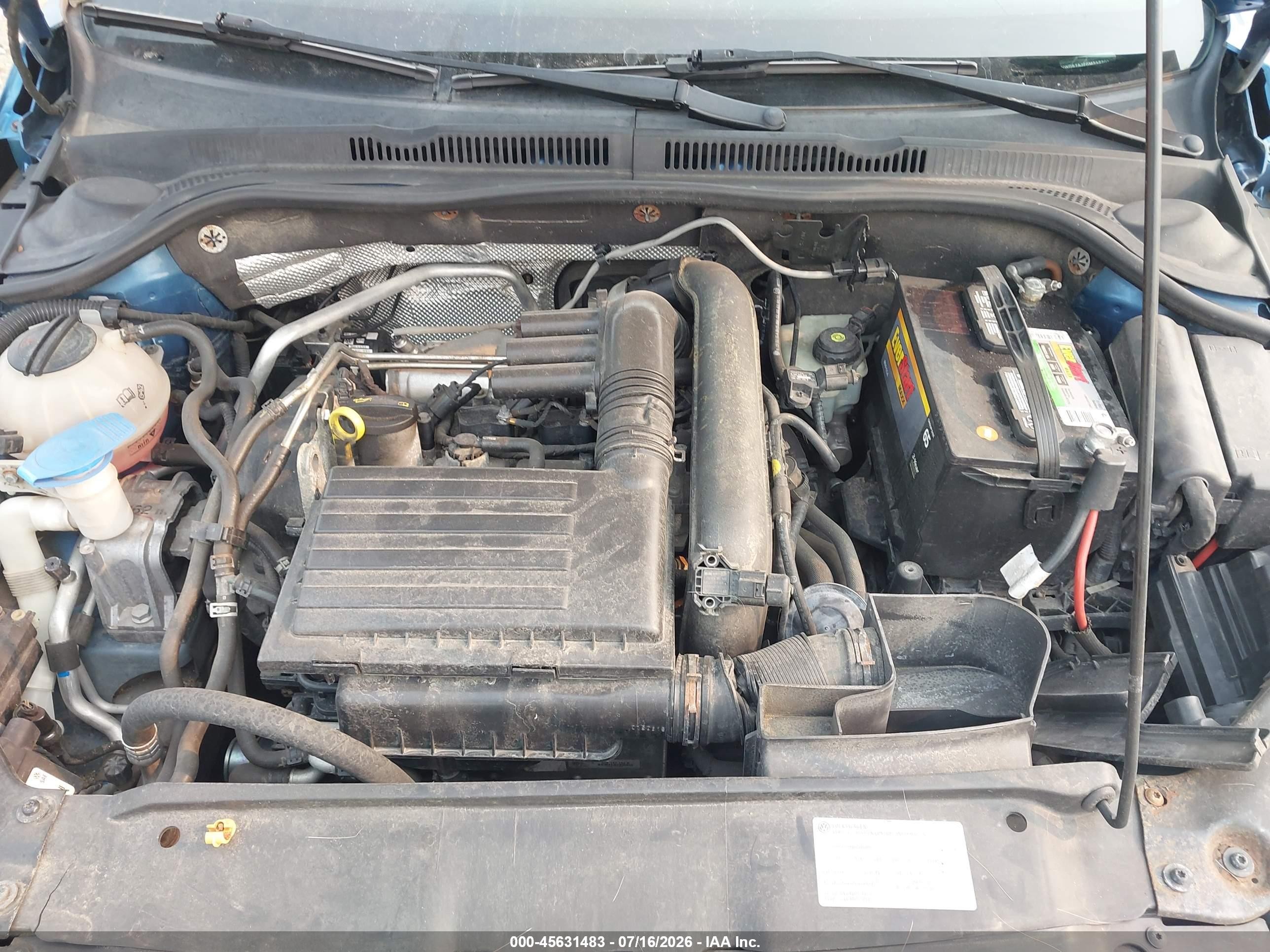 2016 Volkswagen Jetta 1.4t Se Blue vin: 3VWD67AJ2GM217702