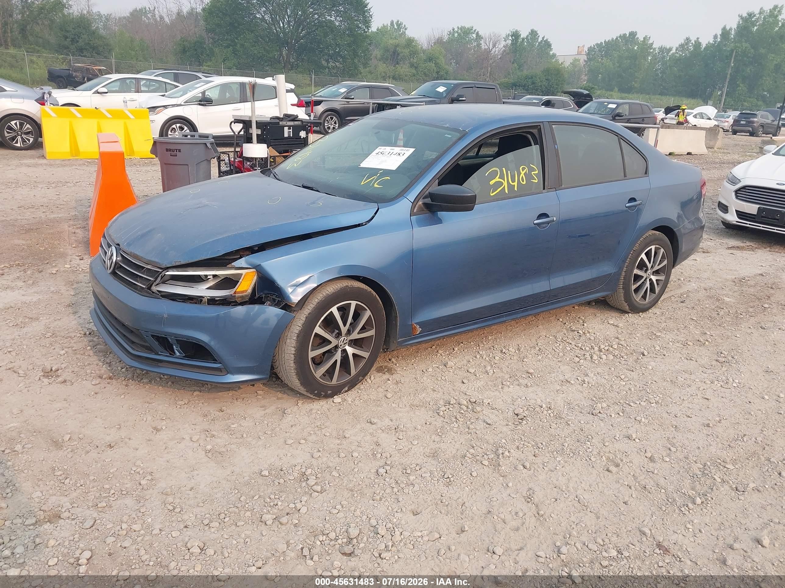 2016 Volkswagen Jetta 1.4t Se Blue vin: 3VWD67AJ2GM217702