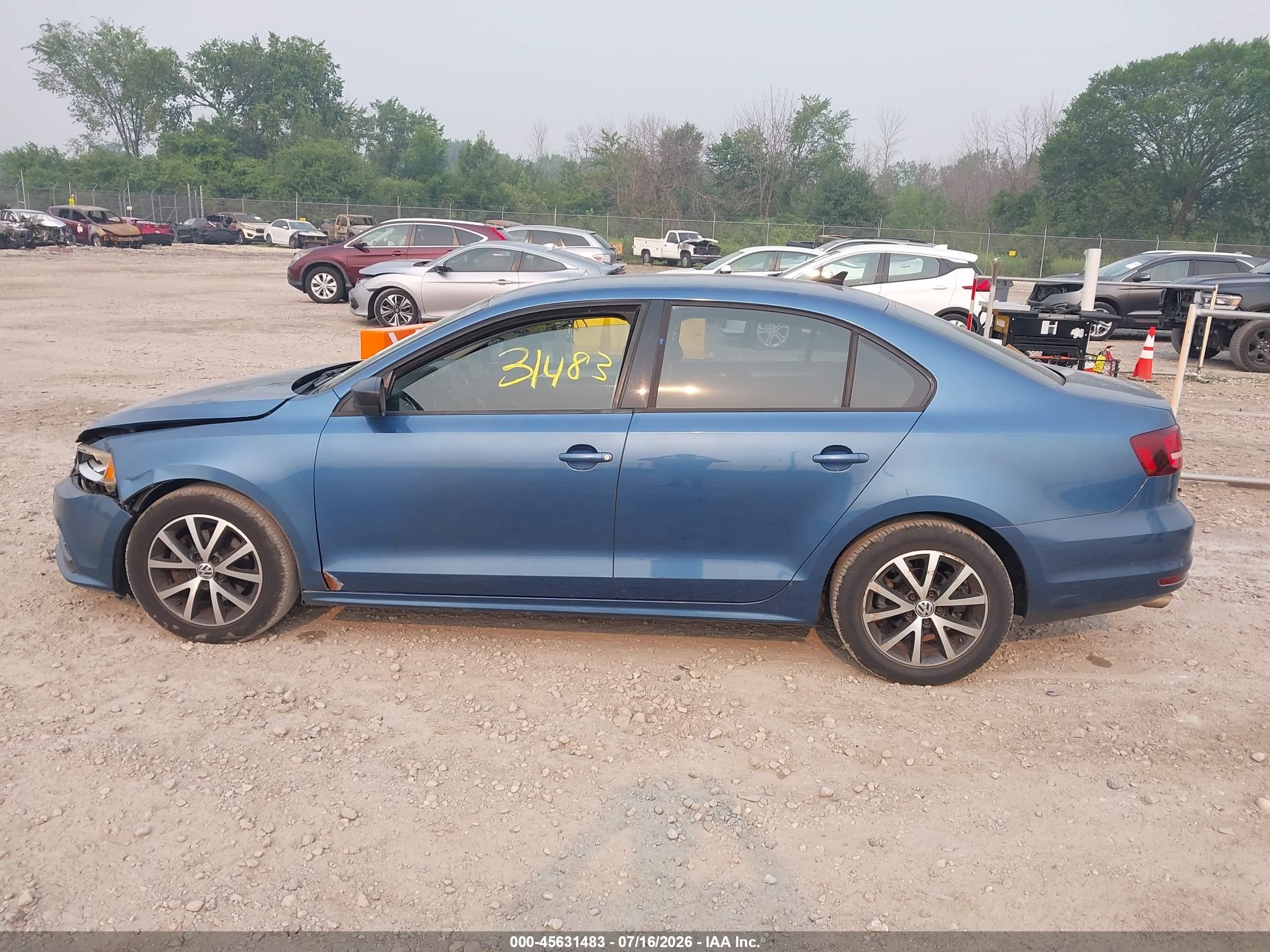 2016 Volkswagen Jetta 1.4t Se Blue vin: 3VWD67AJ2GM217702