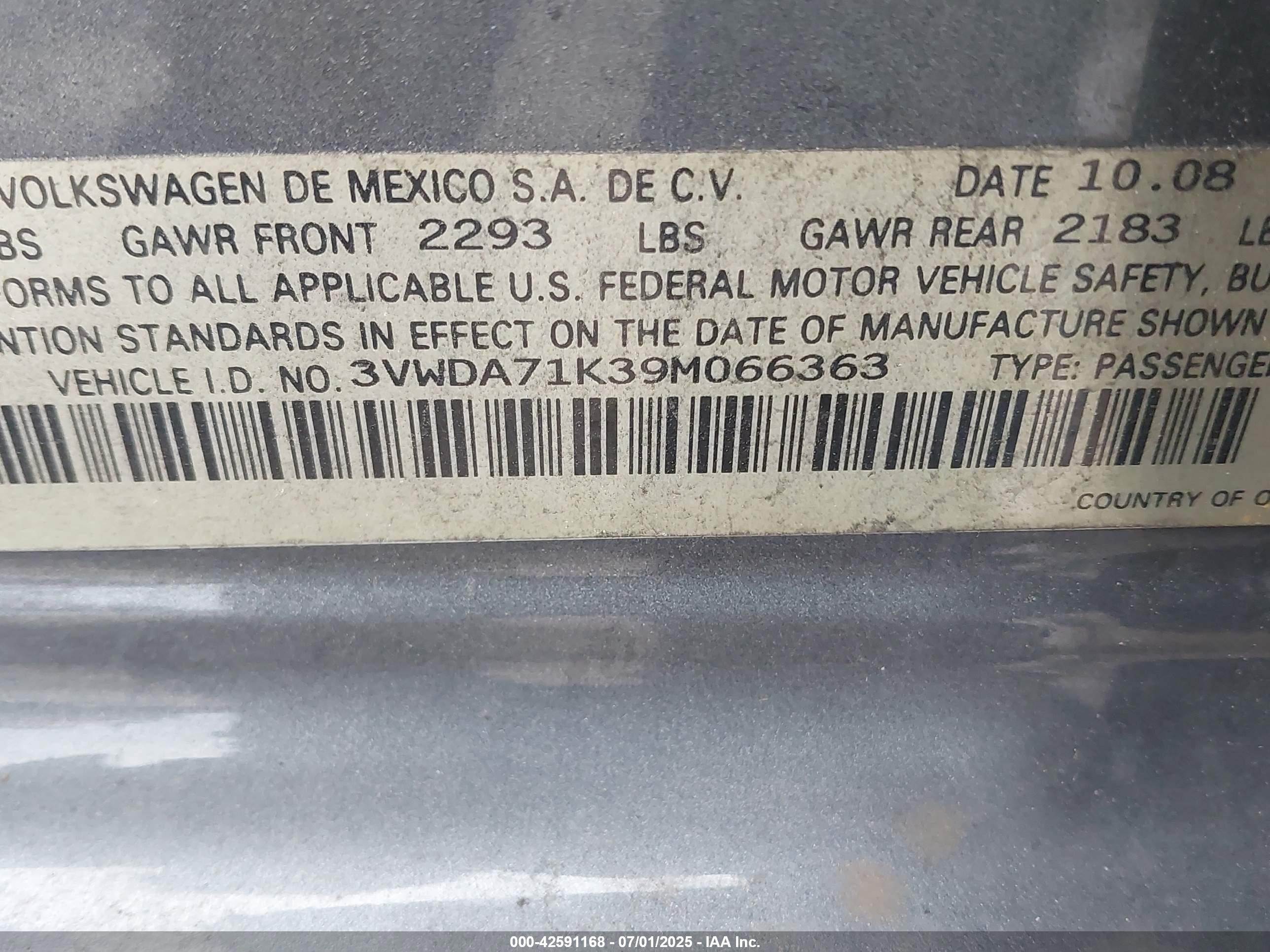 2009 Volkswagen Gli   Gray vin: 3VWDA71K39M066363
