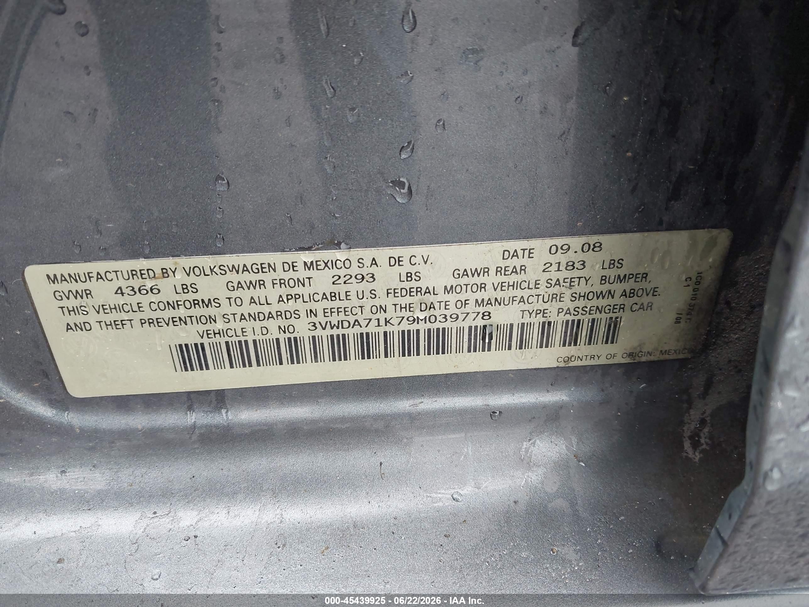 2009 Volkswagen Gli   Gray vin: 3VWDA71K79M039778