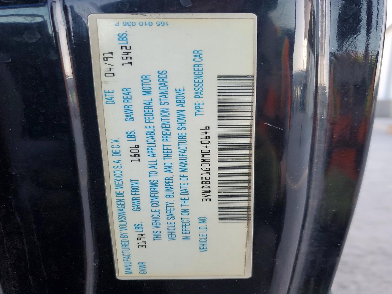 1991 Volkswagen Golf Gti 8v Black vin: 3VWDB21G0MM040646