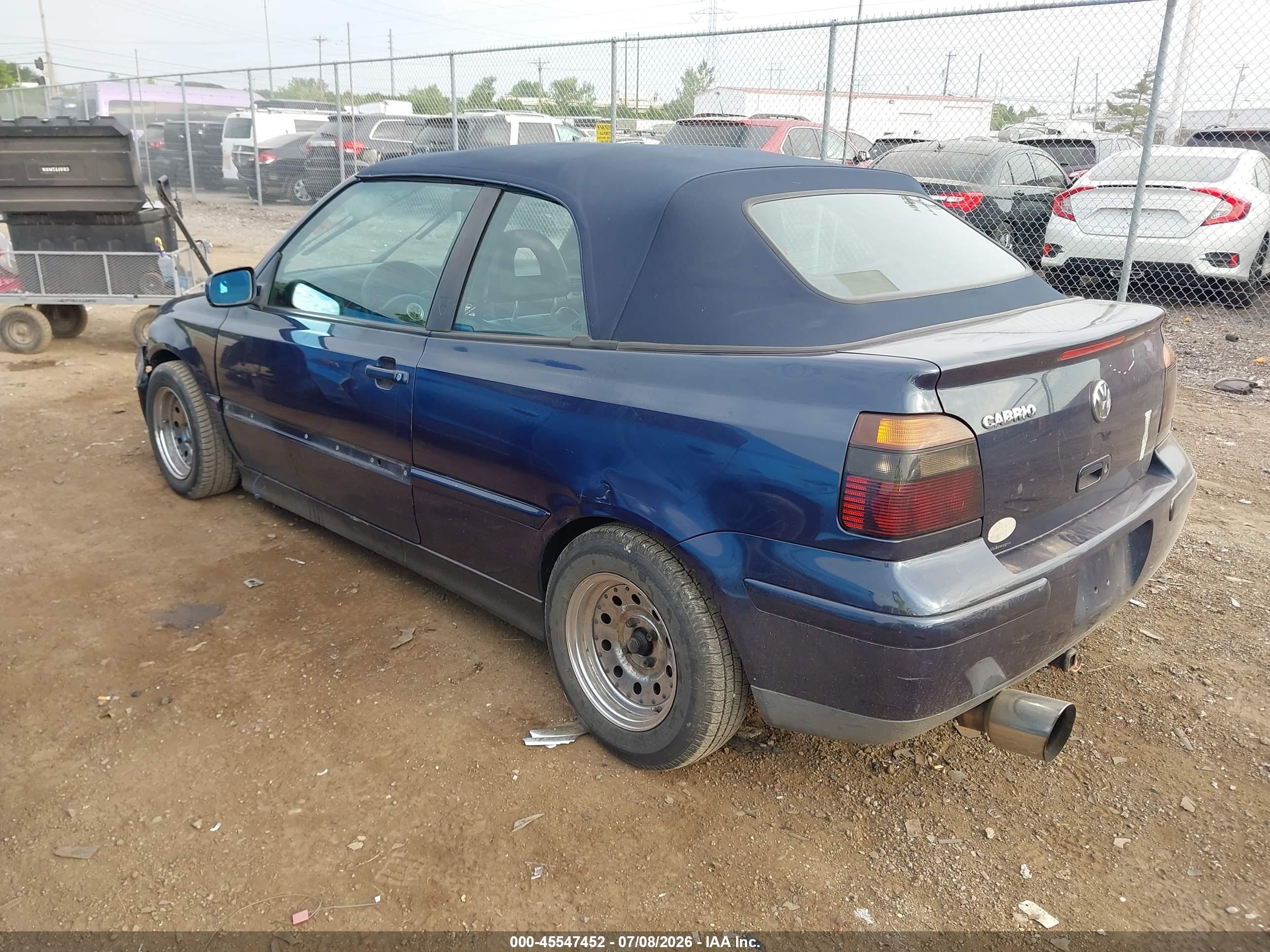 1999 Volkswagen Cabrio Gls Dark Blue vin: 3VWDB61E3XM812695