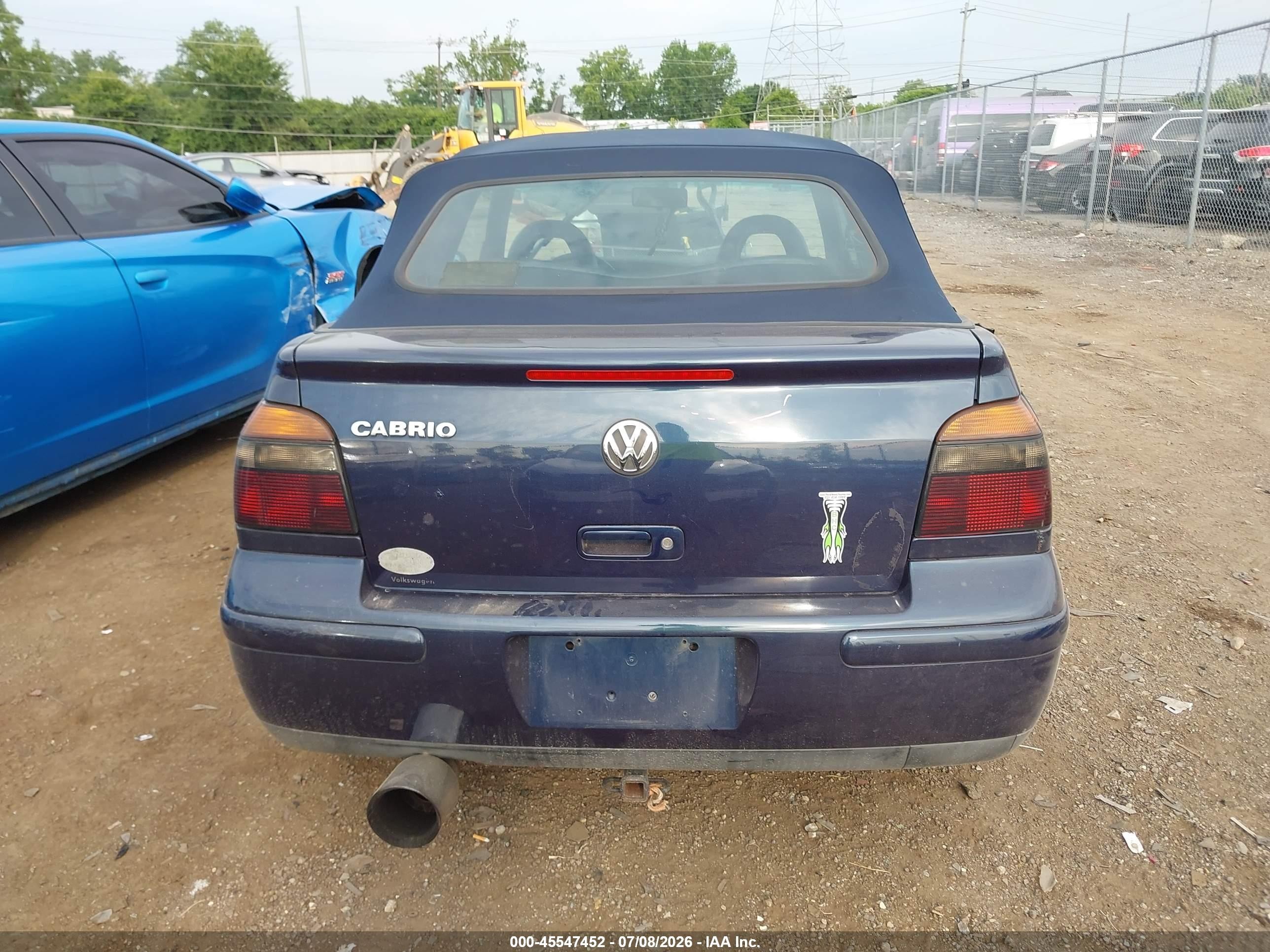 1999 Volkswagen Cabrio Gls Dark Blue vin: 3VWDB61E3XM812695