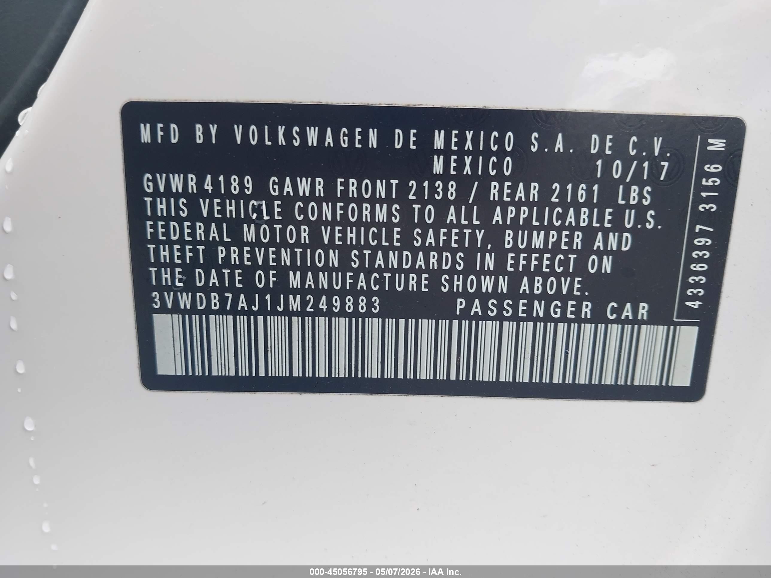 2018 Volkswagen Jetta 1.4t Se/1.4t Wolfsburg Edition Белый vin: 3VWDB7AJ1JM249883