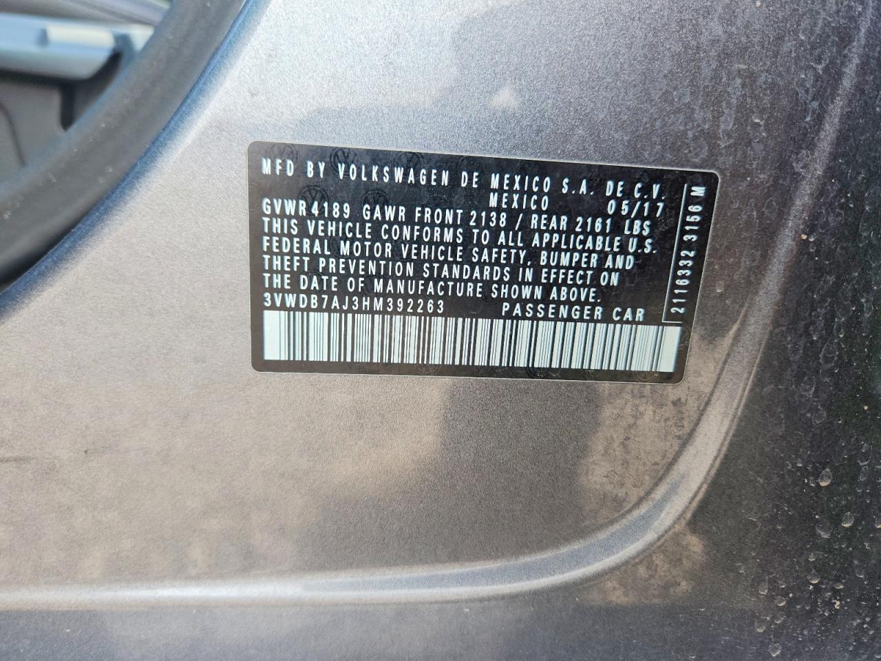 2017 Volkswagen Jetta Se Серый vin: 3VWDB7AJ3HM392263