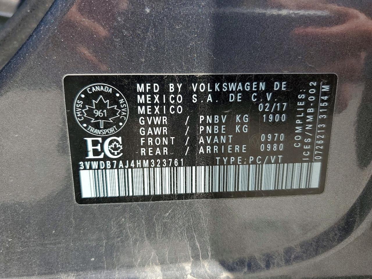 2017 Volkswagen Jetta Se Gray vin: 3VWDB7AJ4HM323761