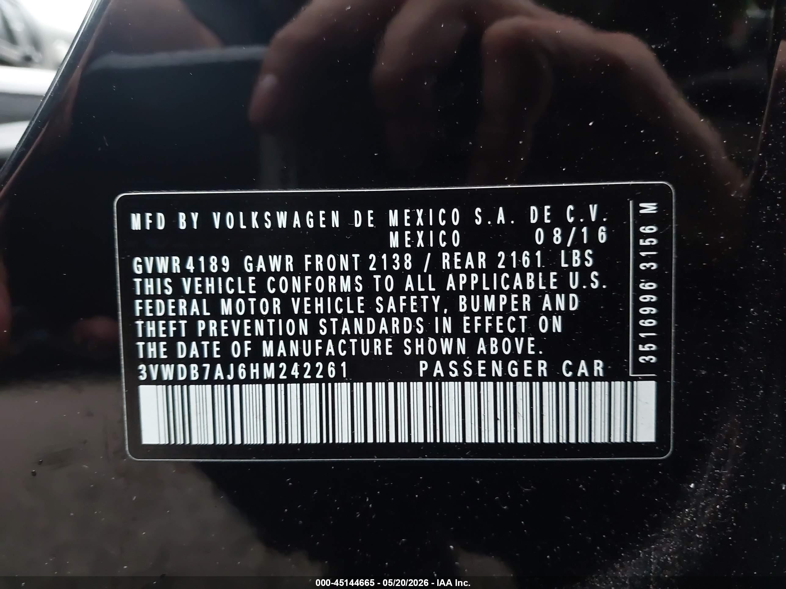 2017 Volkswagen Jetta 1.4t Se Black vin: 3VWDB7AJ6HM242261