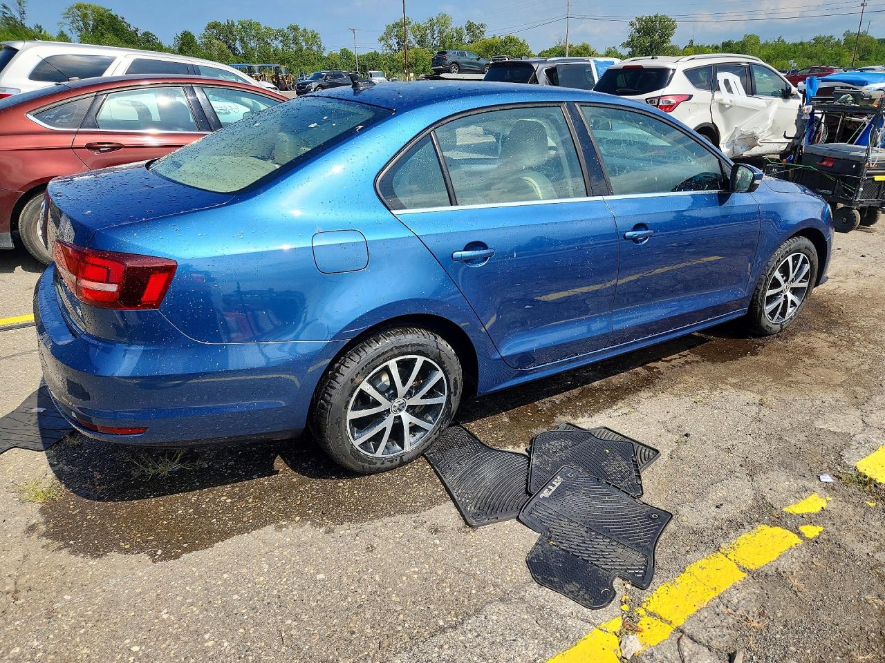 2017 Volkswagen Jetta Se Blue vin: 3VWDB7AJ6HM383699