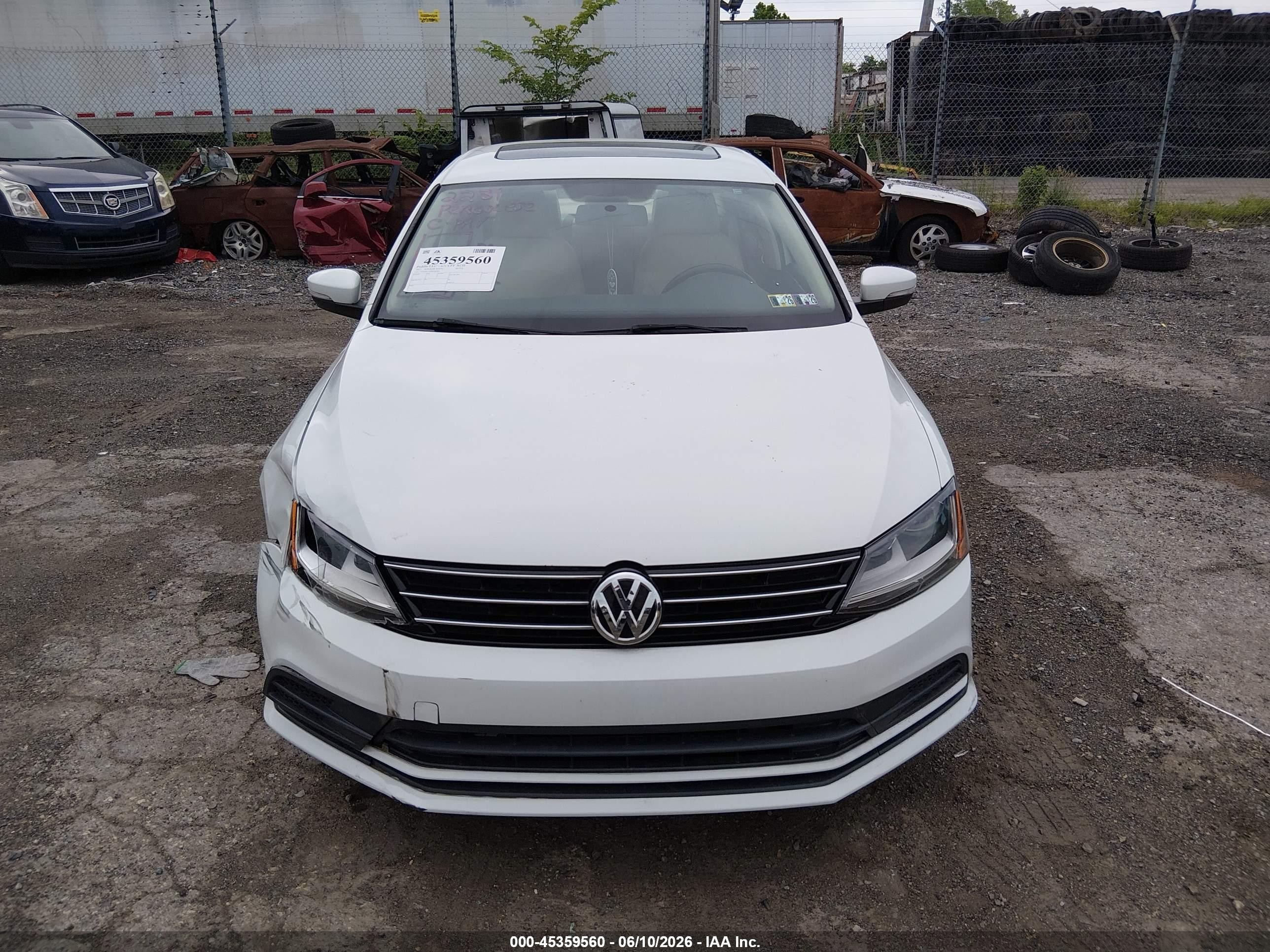 2017 Volkswagen Jetta 1.4t Se White vin: 3VWDB7AJXHM409463