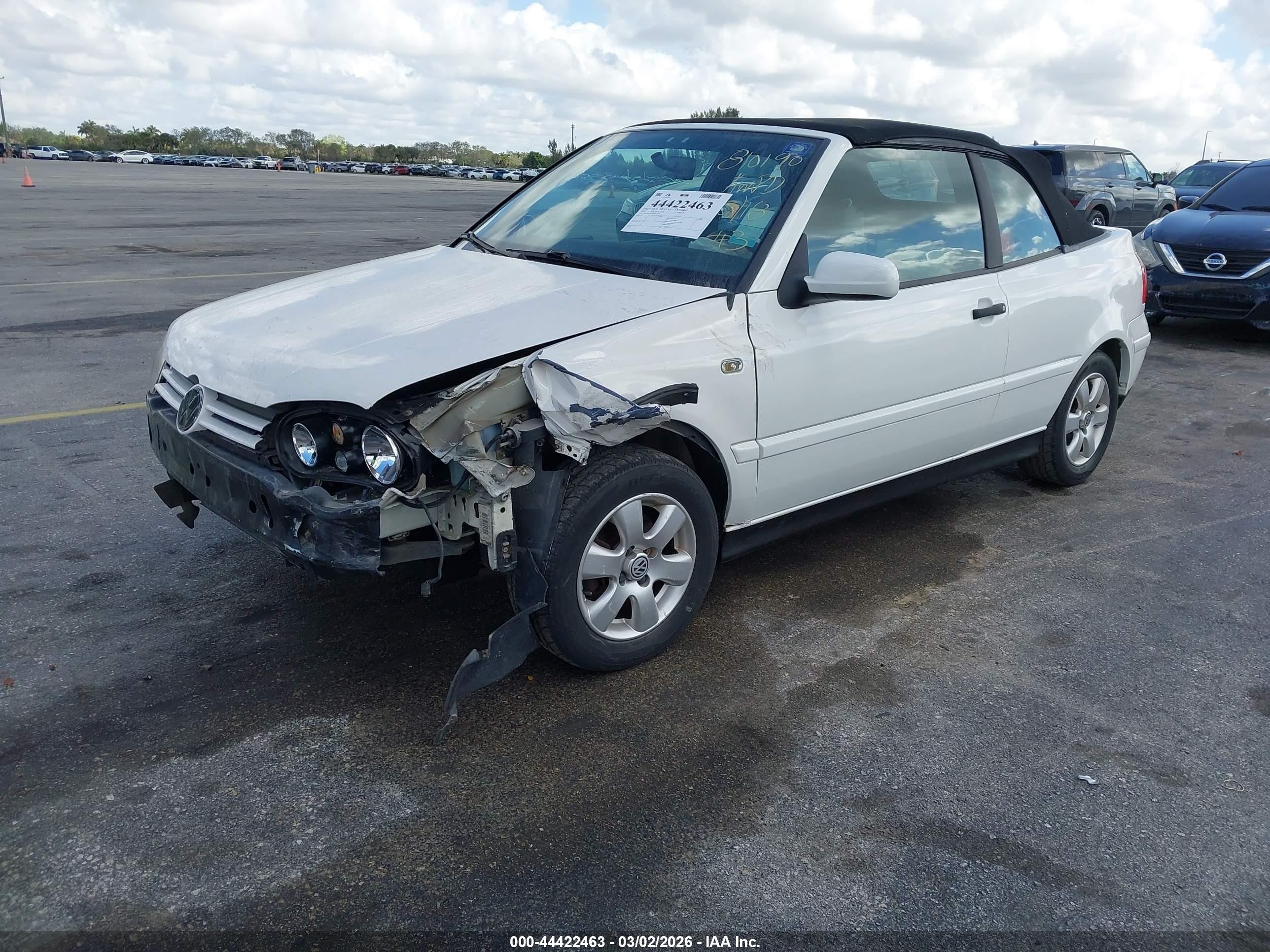 2001 Volkswagen Cabrio Glx White vin: 3VWDC21V01M810190