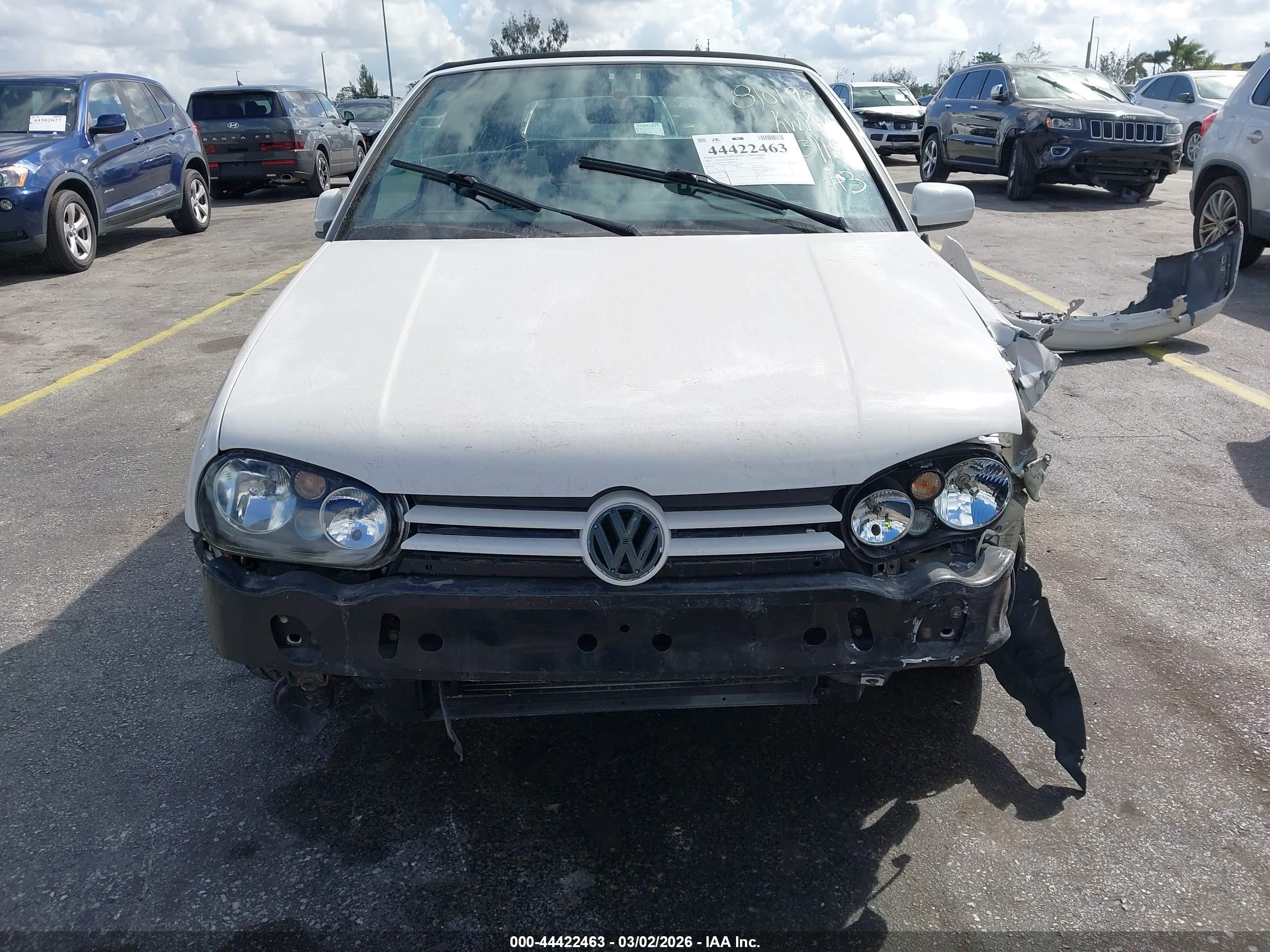 2001 Volkswagen Cabrio Glx White vin: 3VWDC21V01M810190