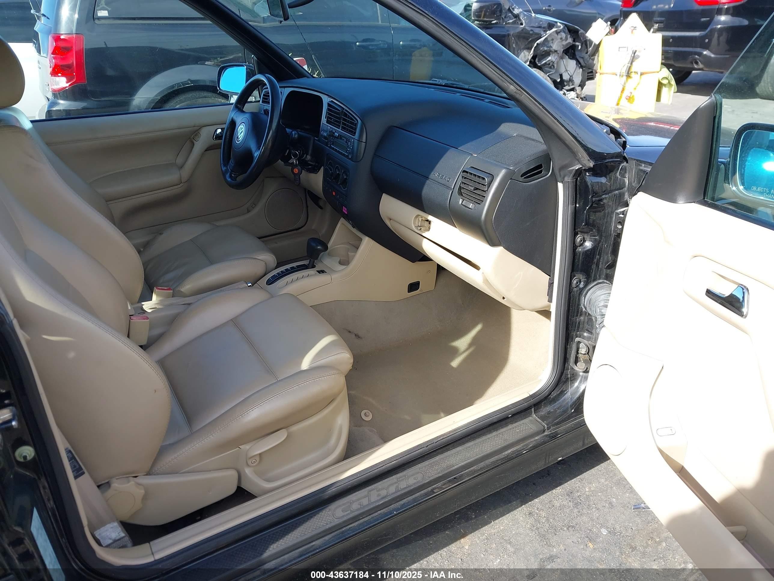 2002 Volkswagen Cabrio Glx Black vin: 3VWDC21V02M808327