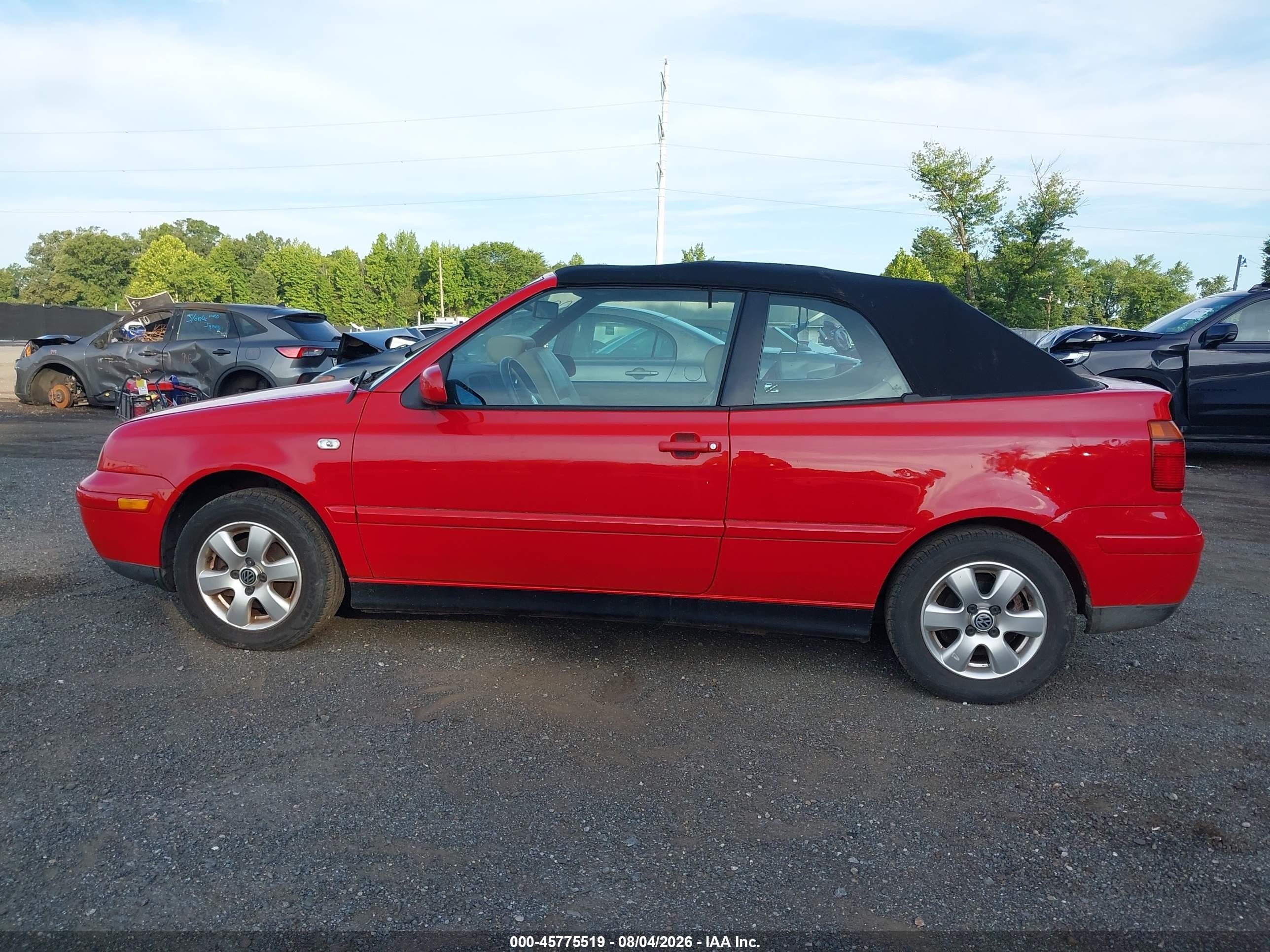 2001 Volkswagen Cabrio Glx Красный vin: 3VWDC21V21M807260