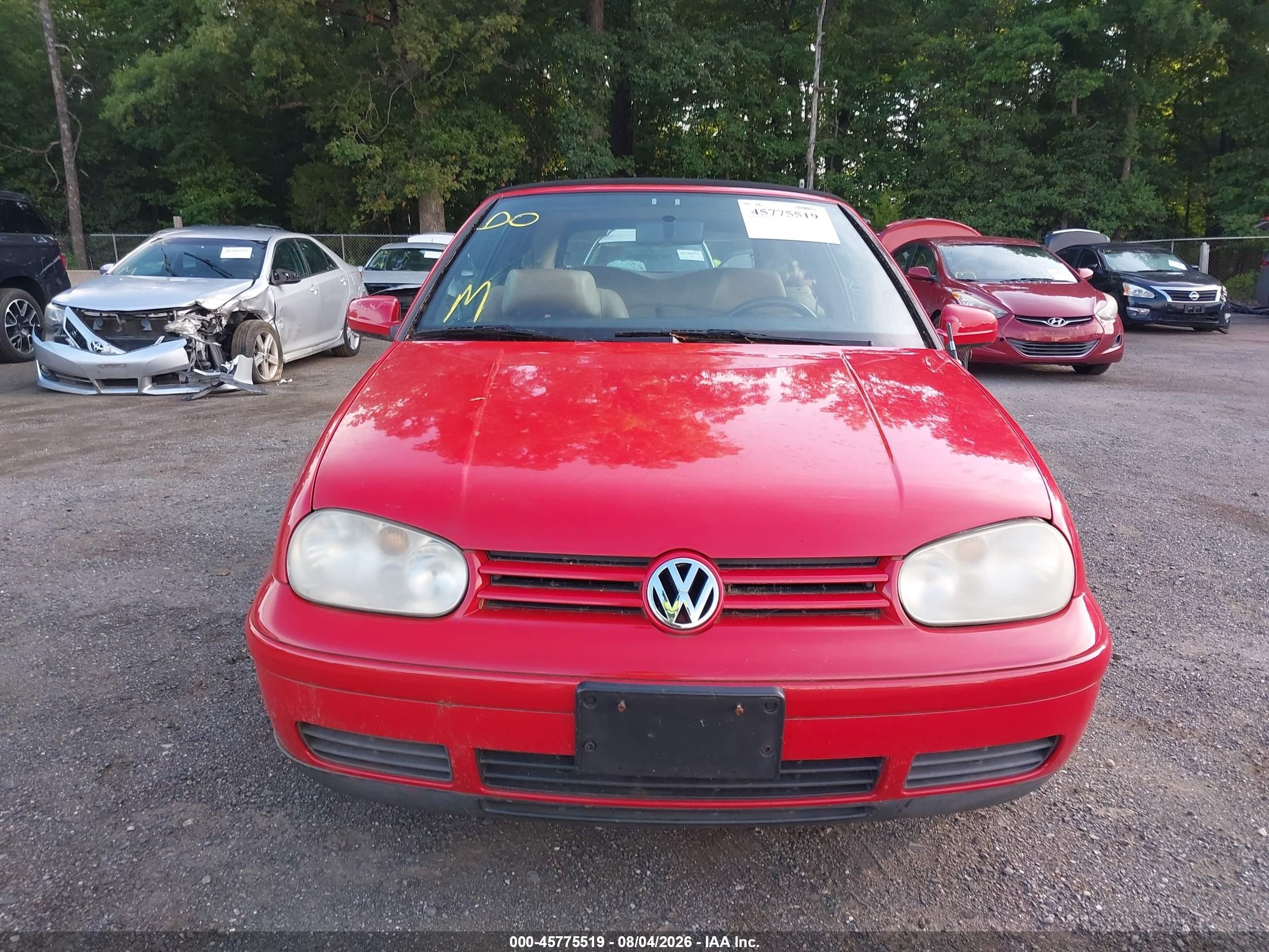 2001 Volkswagen Cabrio Glx Красный vin: 3VWDC21V21M807260