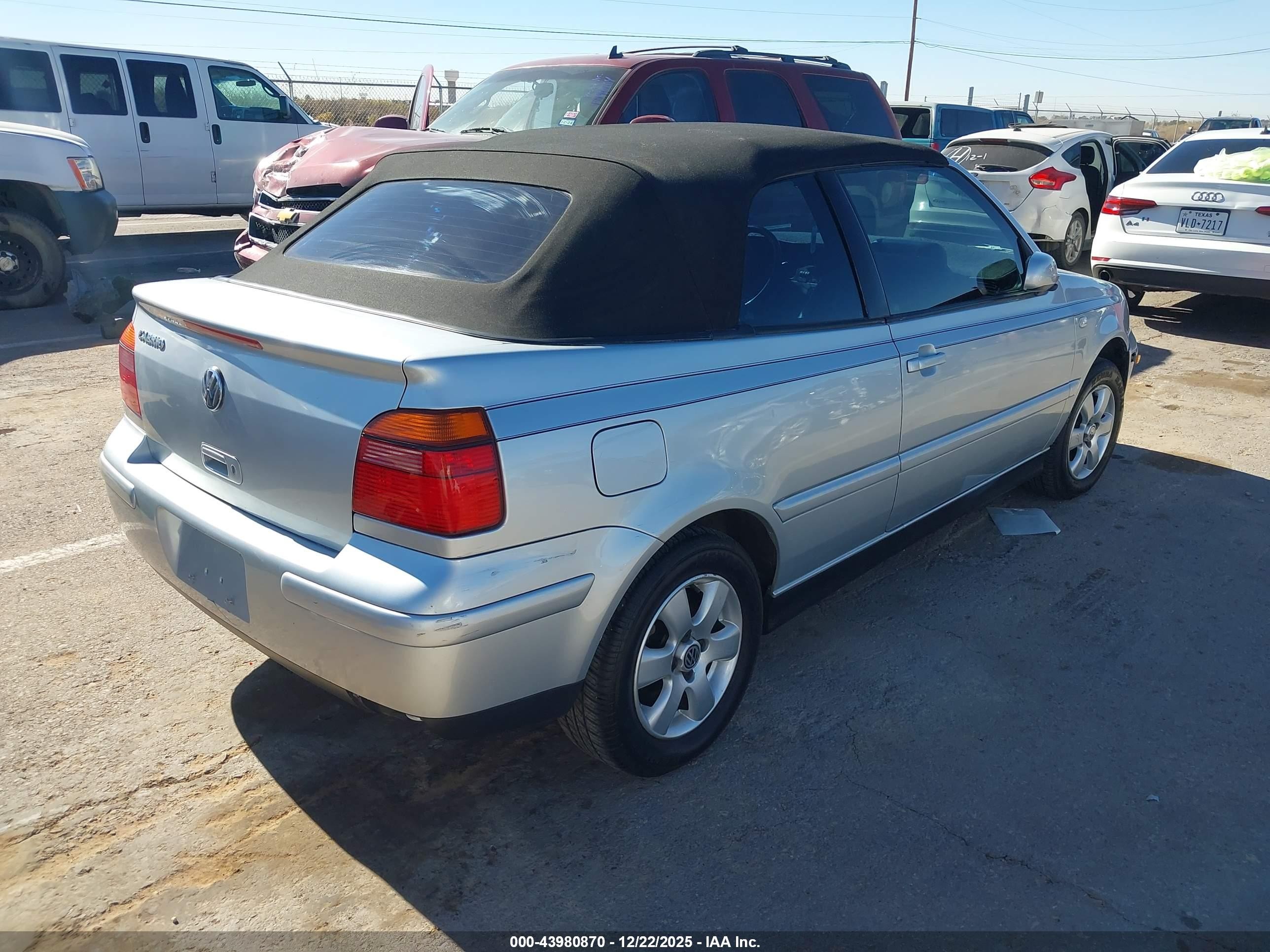 2002 Volkswagen Cabrio Glx Silver vin: 3VWDC21V22M810063