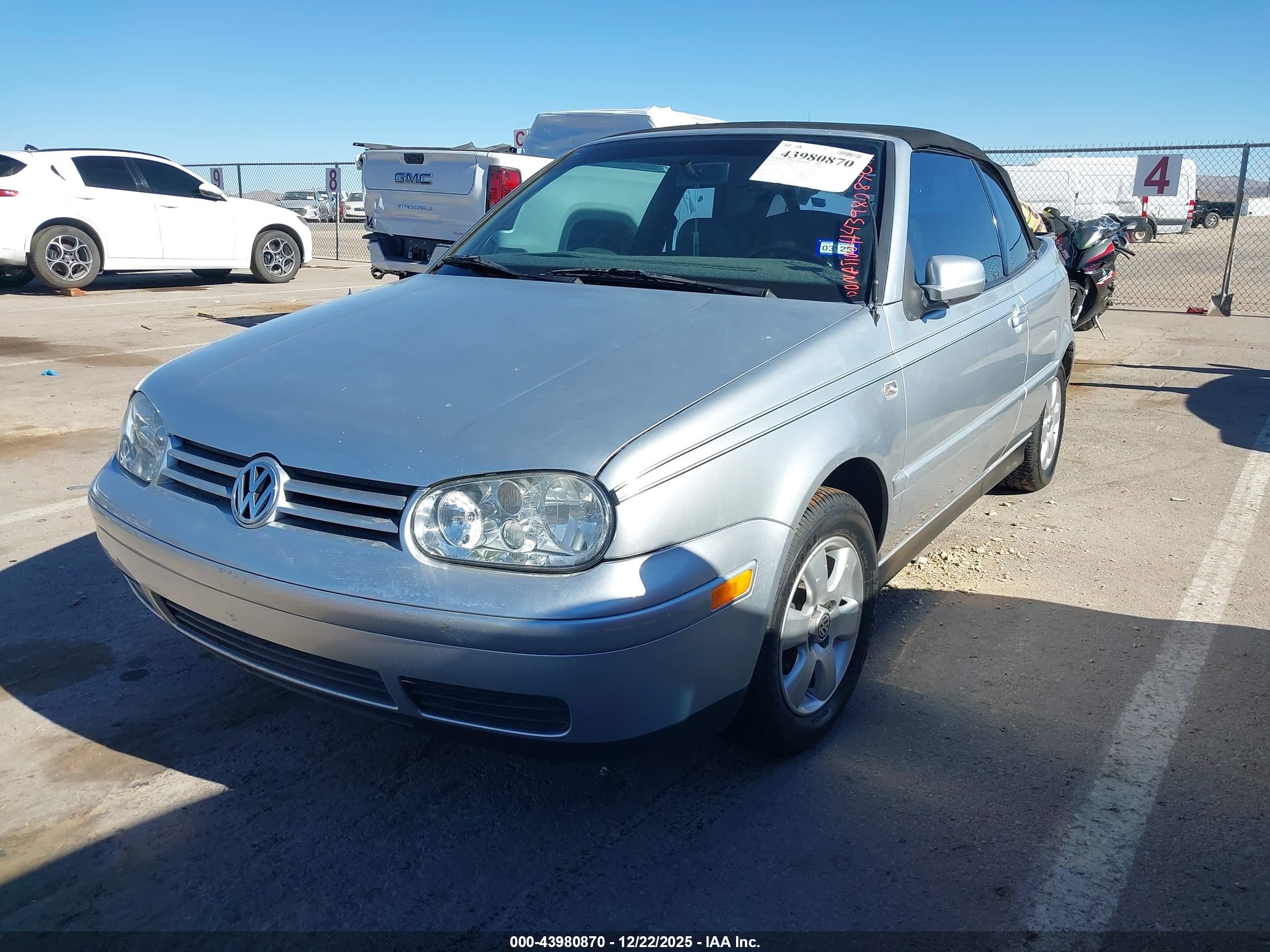 2002 Volkswagen Cabrio Glx Silver vin: 3VWDC21V22M810063