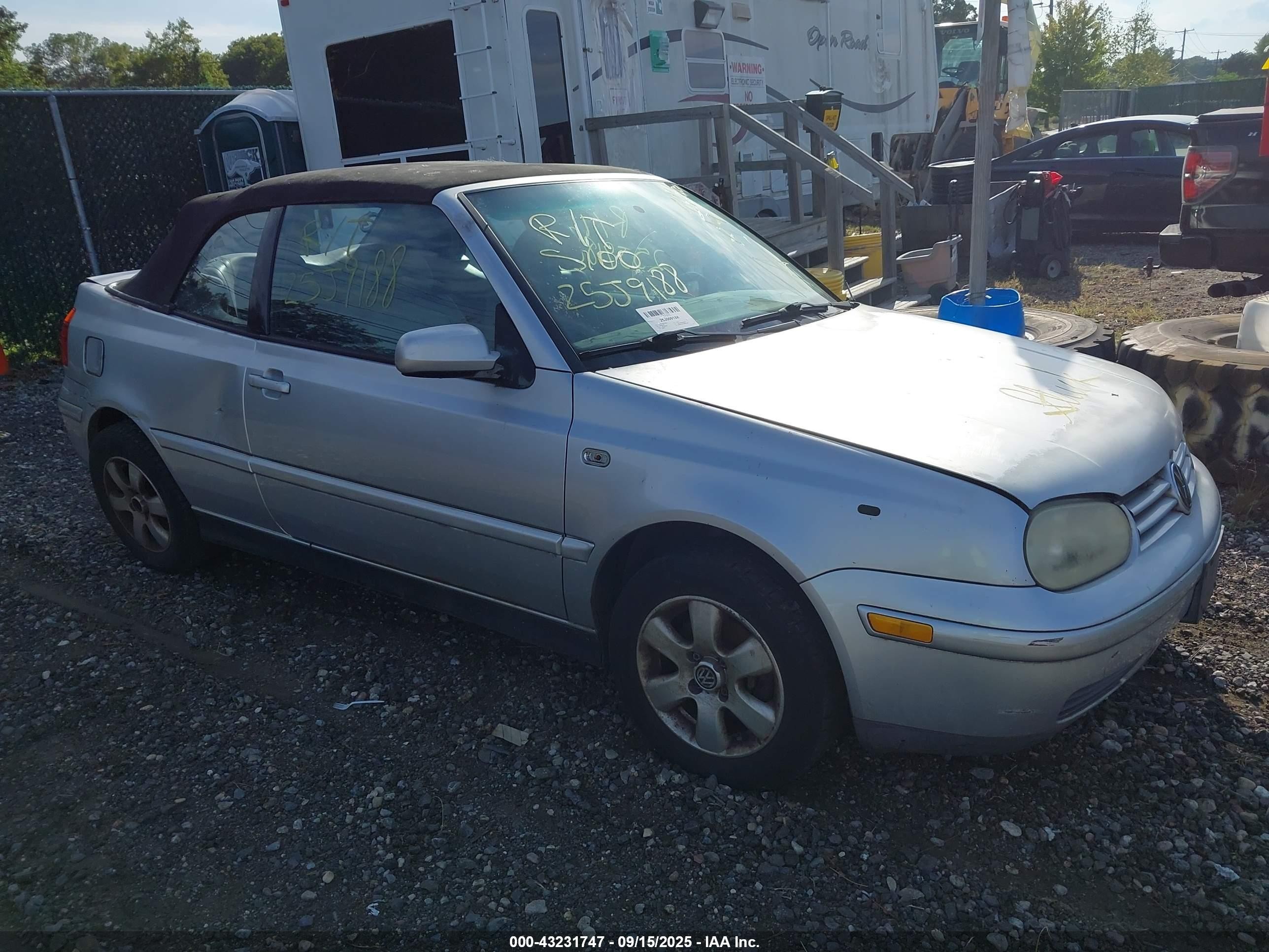 2002 Volkswagen Cabrio Glx Gray vin: 3VWDC21V32M811464