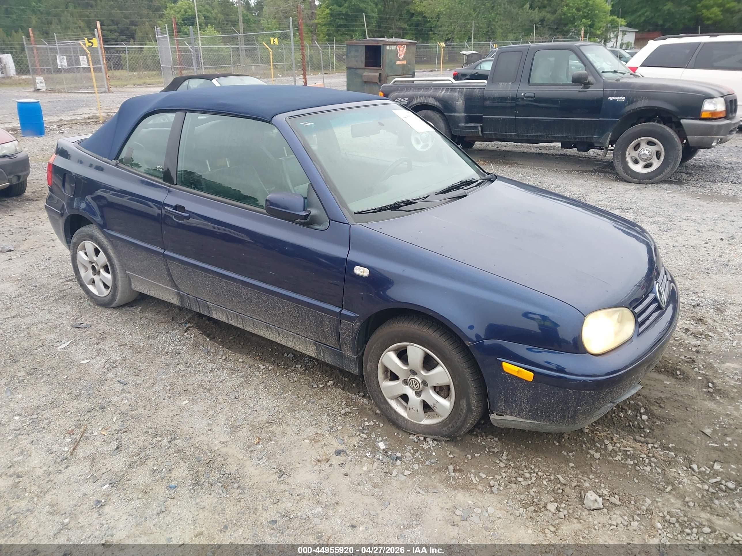 2002 Volkswagen Cabrio Glx Black vin: 3VWDC21V52M804290
