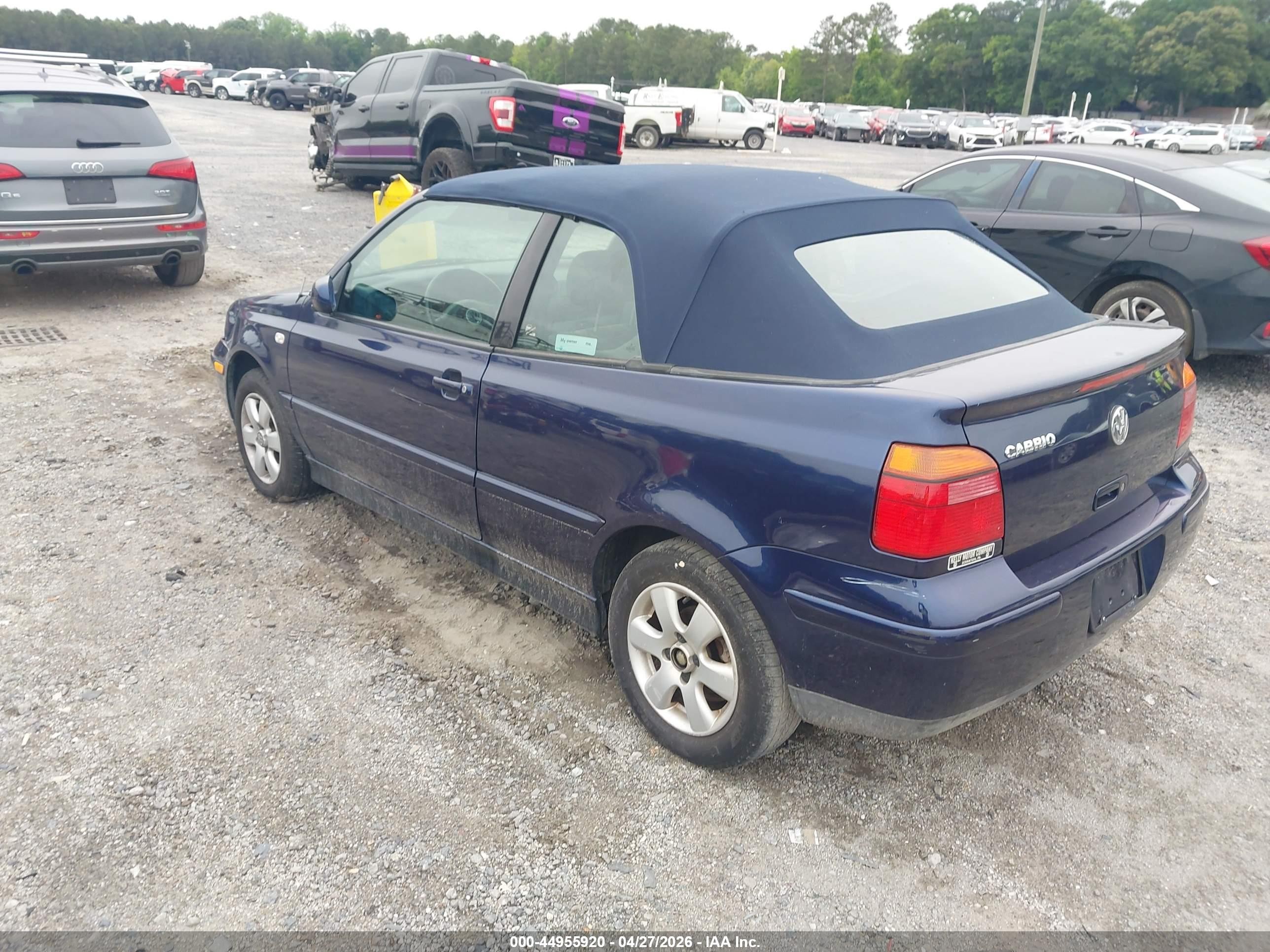 2002 Volkswagen Cabrio Glx Black vin: 3VWDC21V52M804290