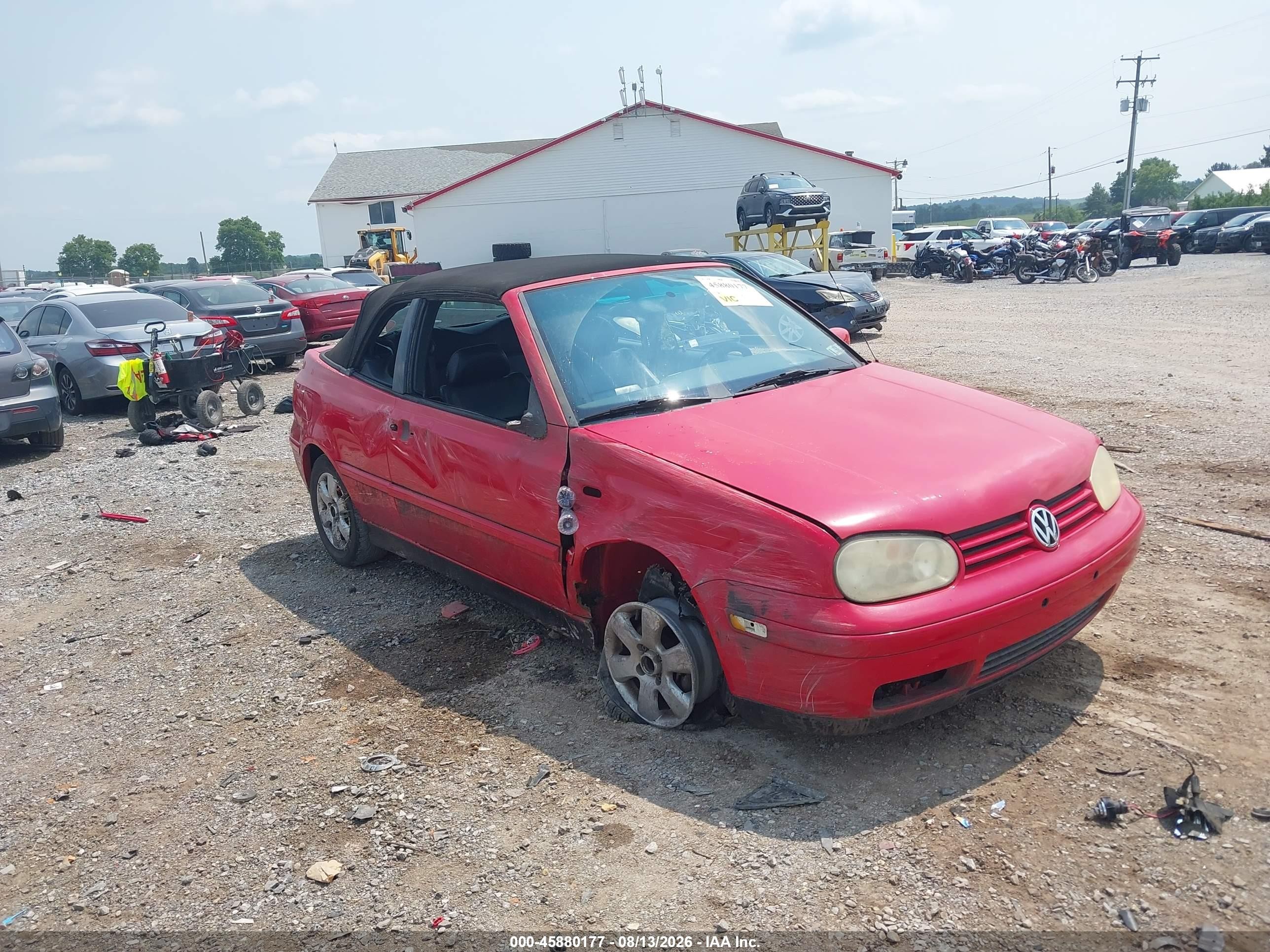 2002 Volkswagen Cabrio Glx Red vin: 3VWDC21V92M814014