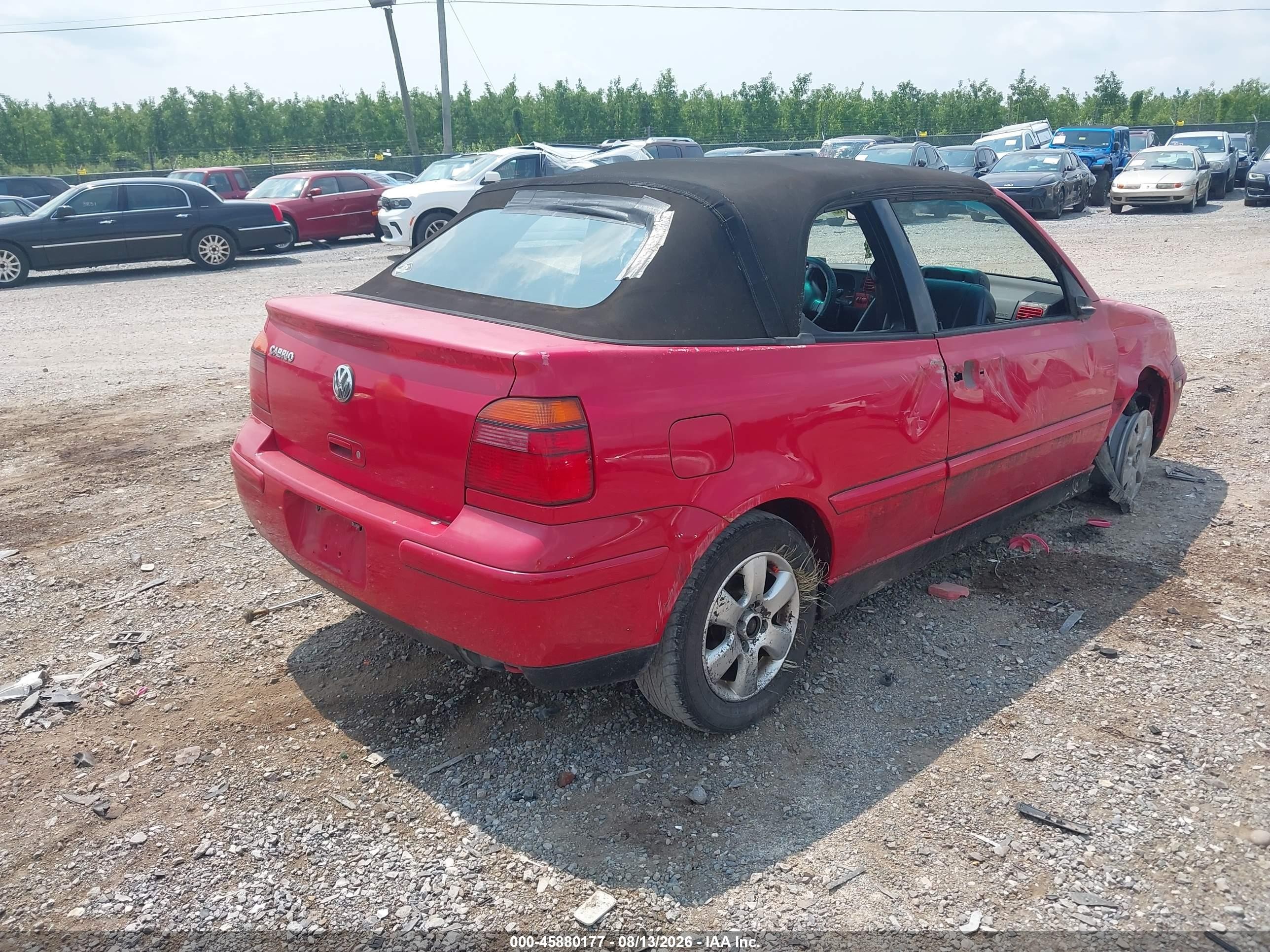 2002 Volkswagen Cabrio Glx Red vin: 3VWDC21V92M814014