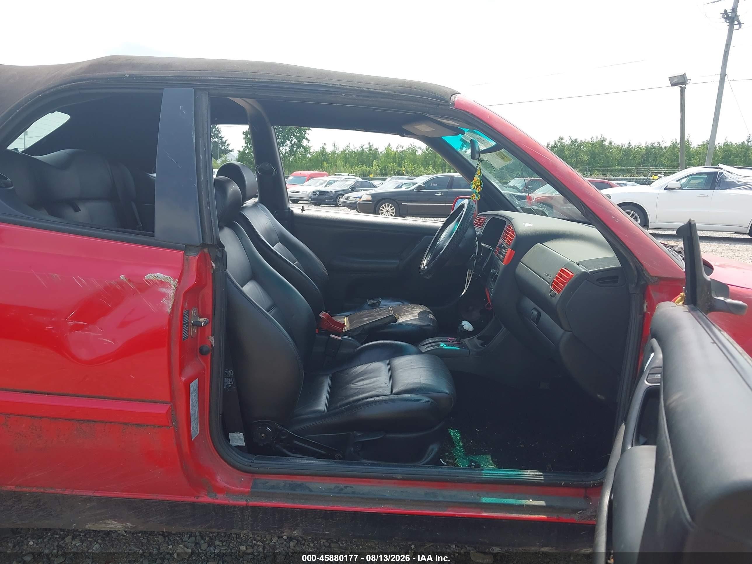 2002 Volkswagen Cabrio Glx Red vin: 3VWDC21V92M814014