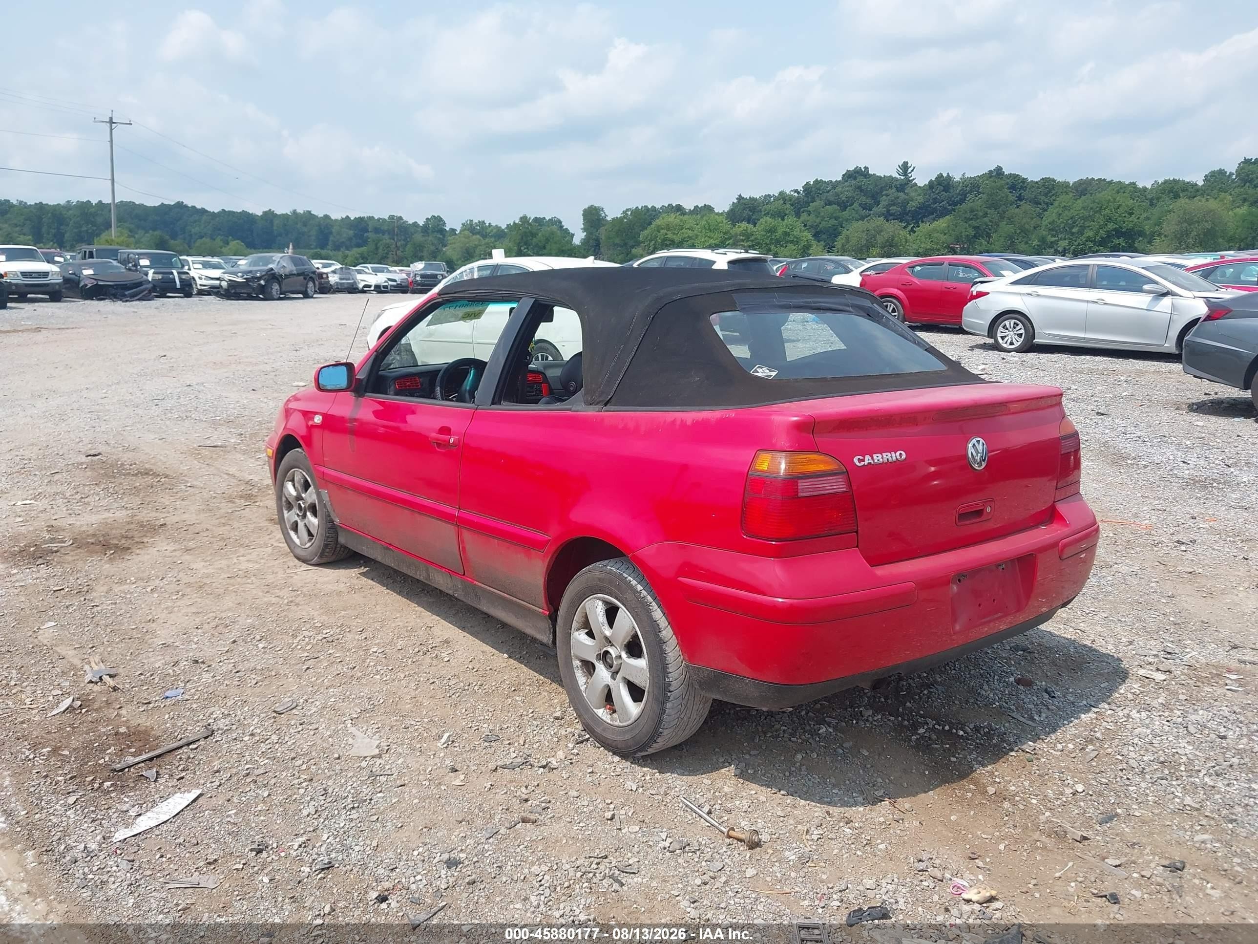 2002 Volkswagen Cabrio Glx Red vin: 3VWDC21V92M814014