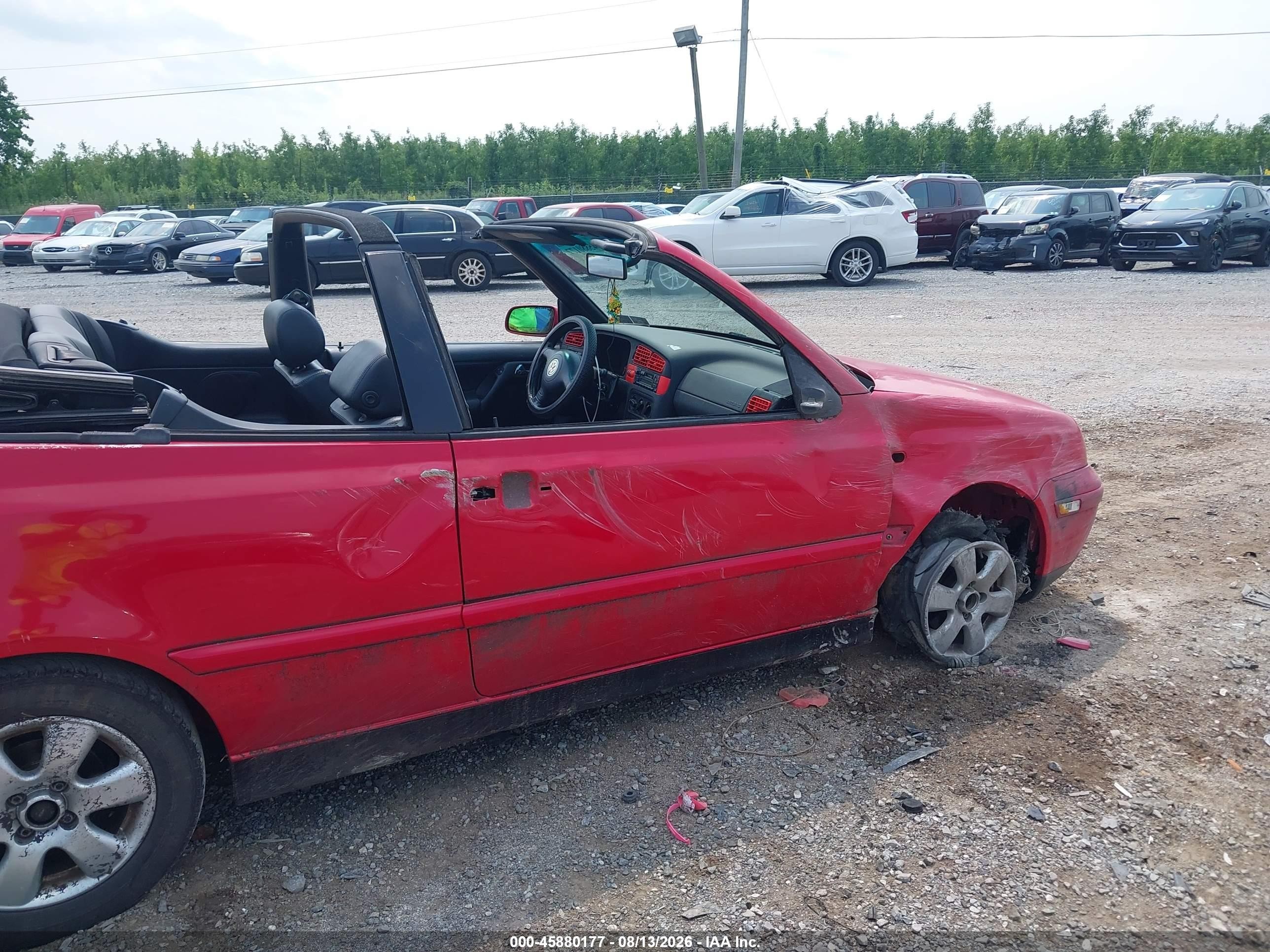 2002 Volkswagen Cabrio Glx Red vin: 3VWDC21V92M814014