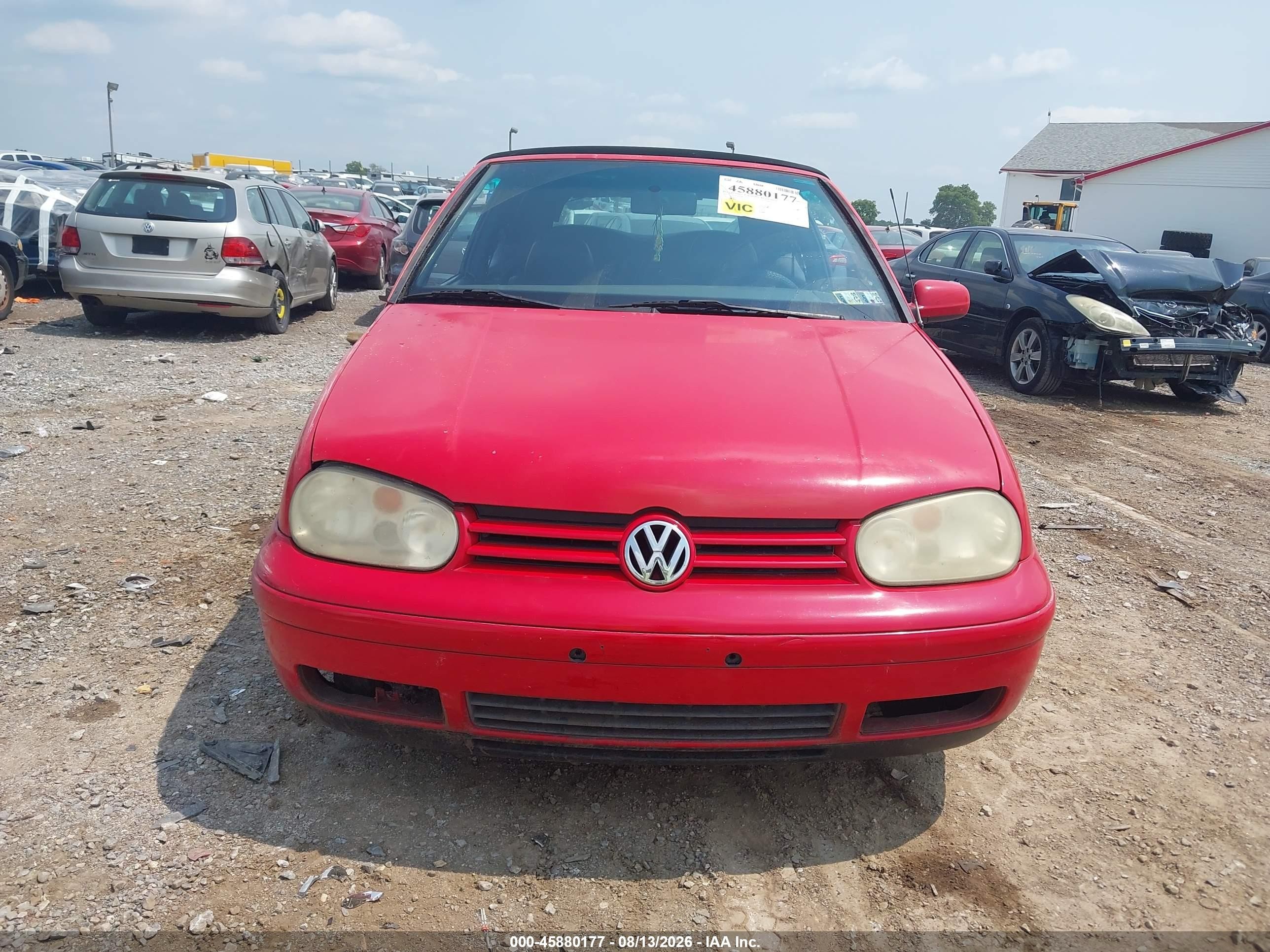 2002 Volkswagen Cabrio Glx Red vin: 3VWDC21V92M814014