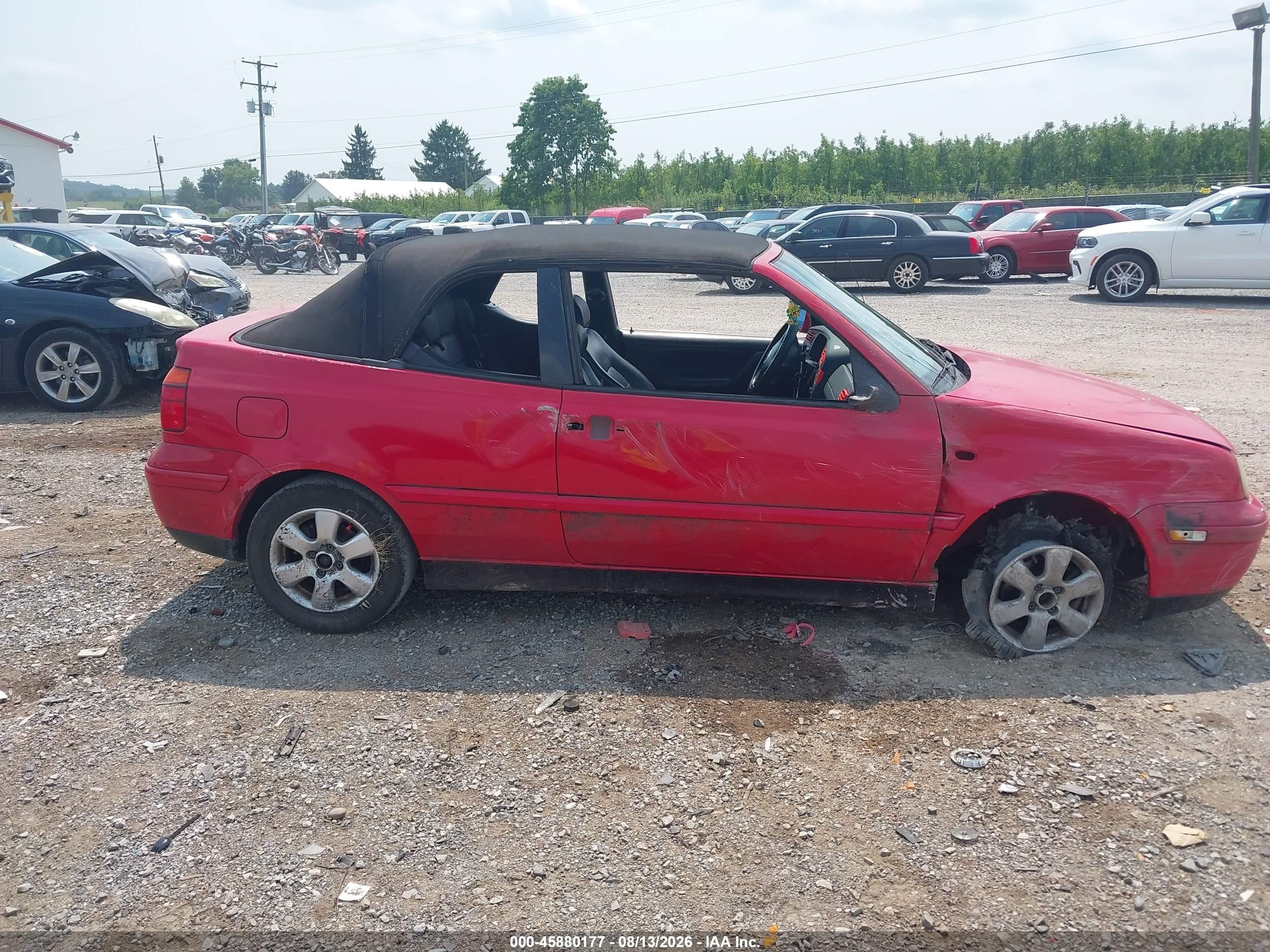2002 Volkswagen Cabrio Glx Red vin: 3VWDC21V92M814014
