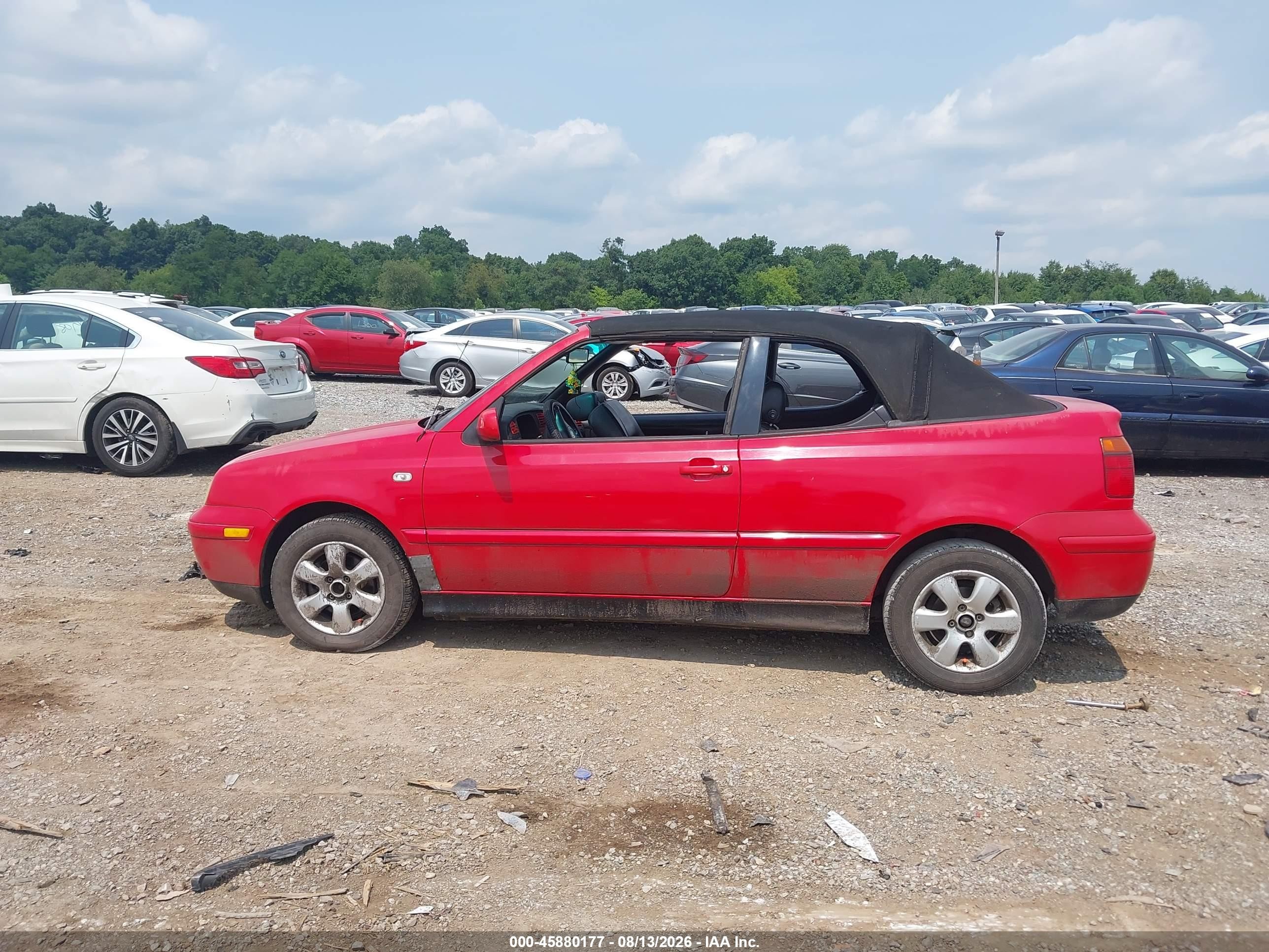 2002 Volkswagen Cabrio Glx Red vin: 3VWDC21V92M814014