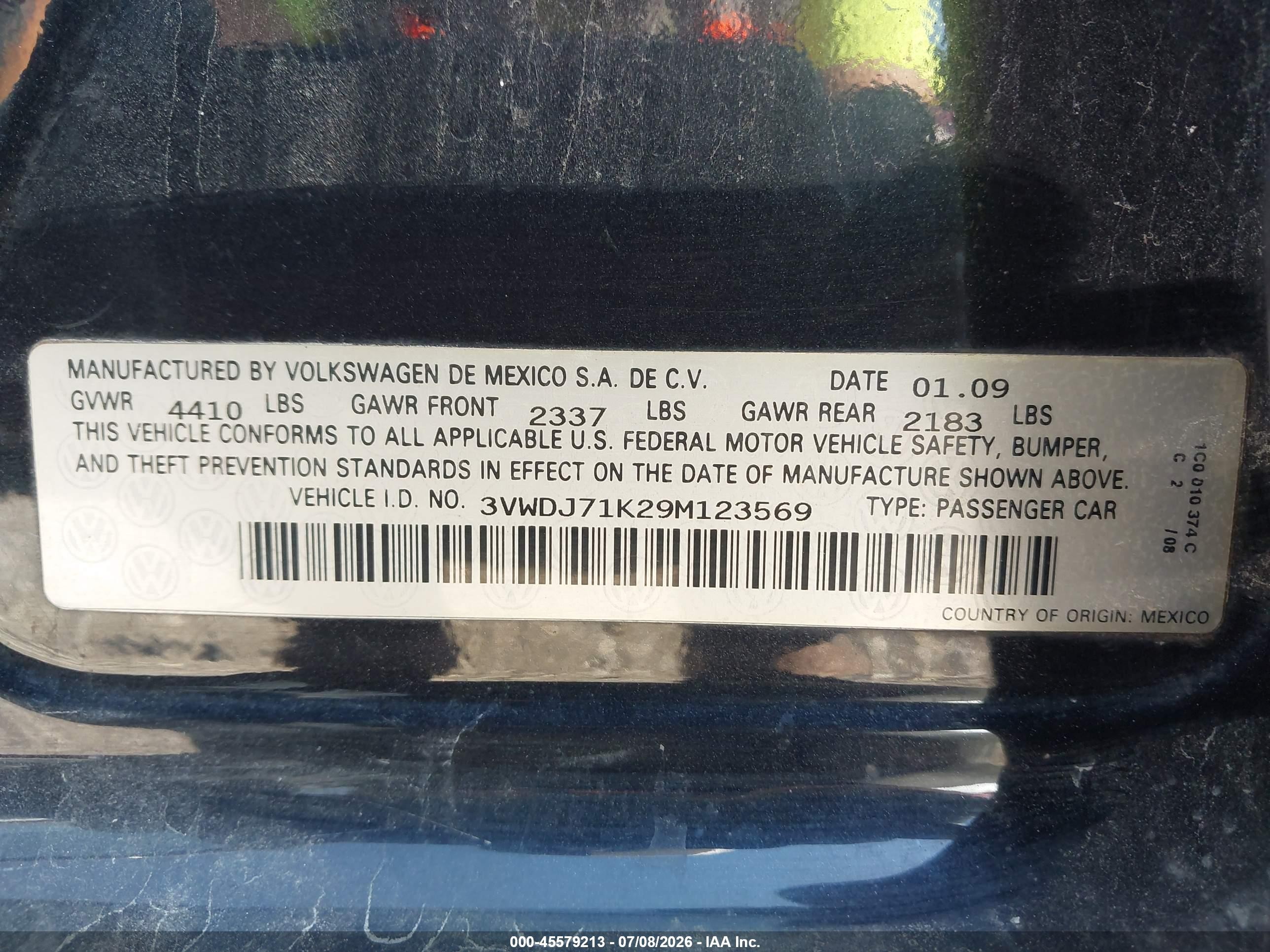 2009 Volkswagen Gli   Черный vin: 3VWDJ71K29M123569
