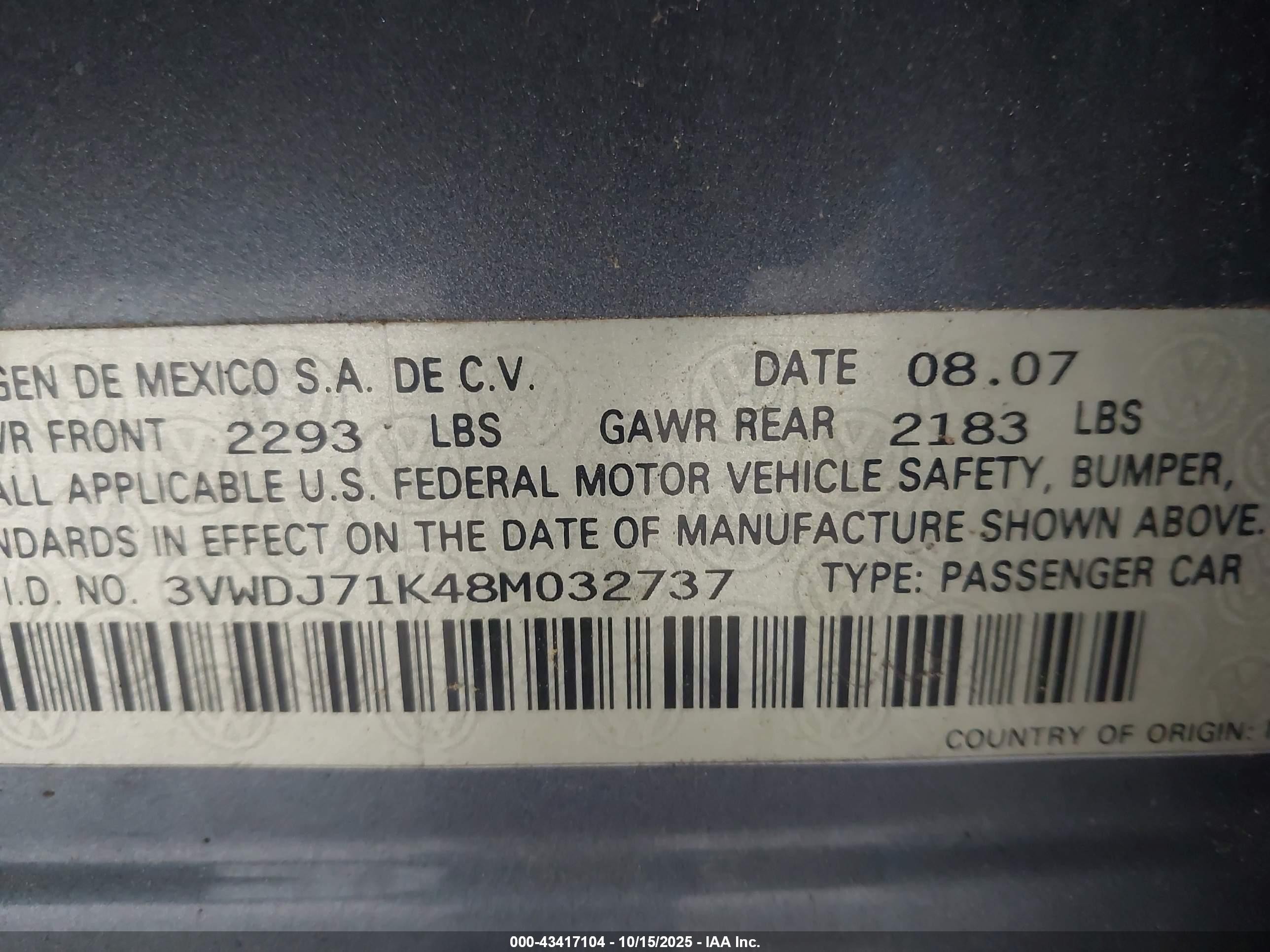 2008 Volkswagen Gli   Gray vin: 3VWDJ71K48M032737