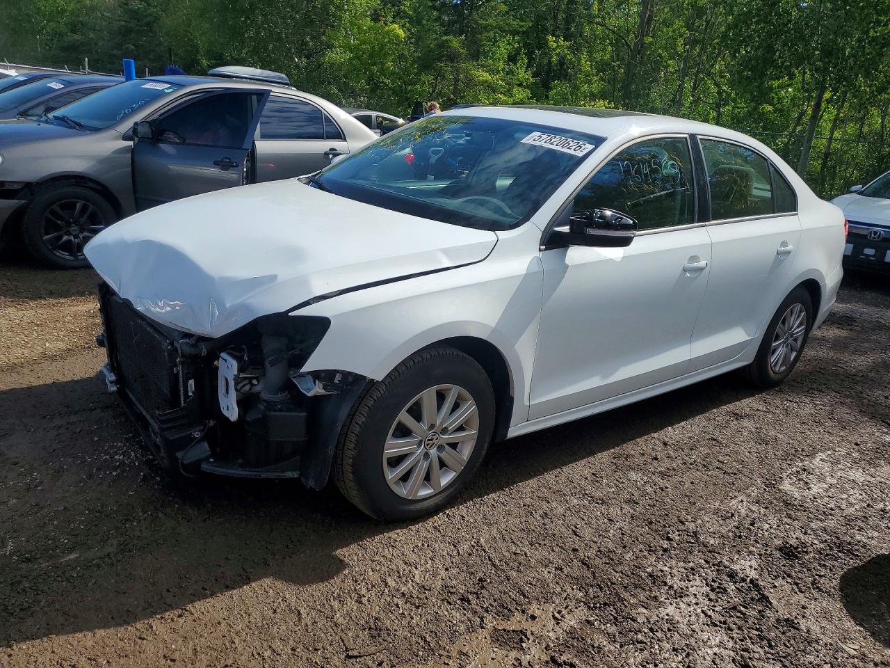 2014 Volkswagen Jetta Se White vin: 3VWDK7AJXEM398881