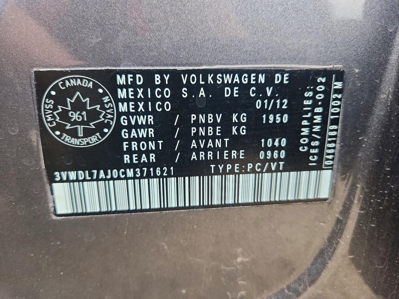 2012 Volkswagen Jetta Tdi Gray vin: 3VWDL7AJ0CM371621