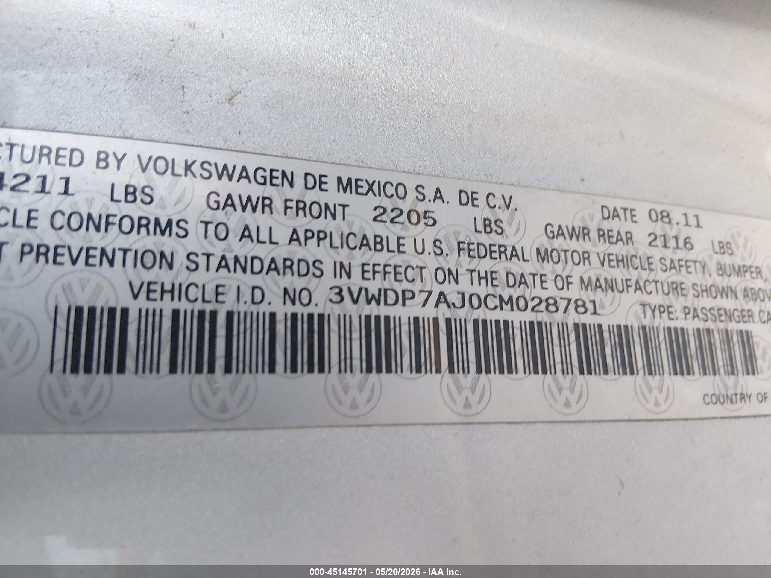 2012 Volkswagen Jetta 2.5l Se Silver vin: 3VWDP7AJ0CM028781