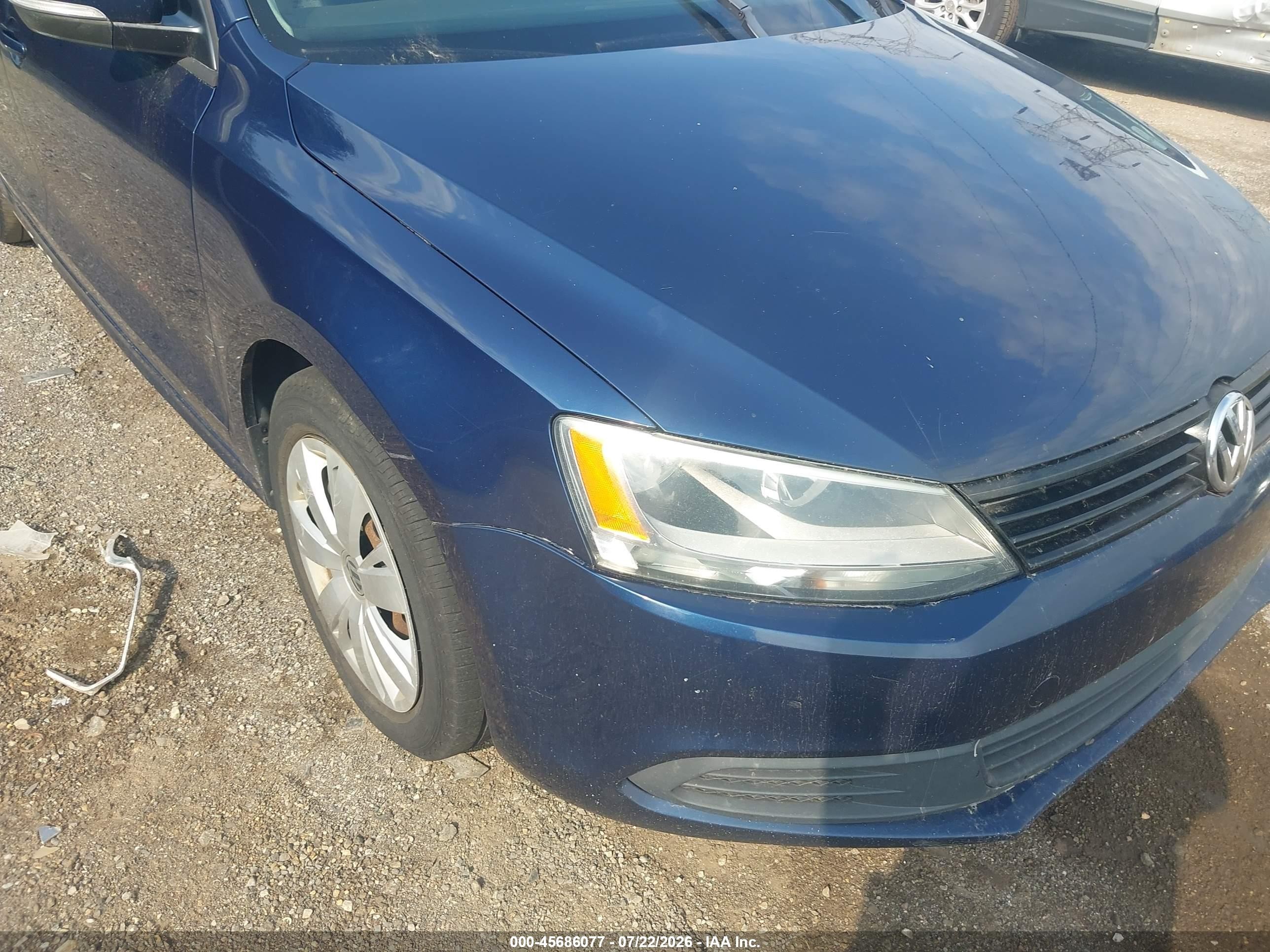 2012 Volkswagen Jetta 2.5l Se Blue vin: 3VWDP7AJ0CM073204