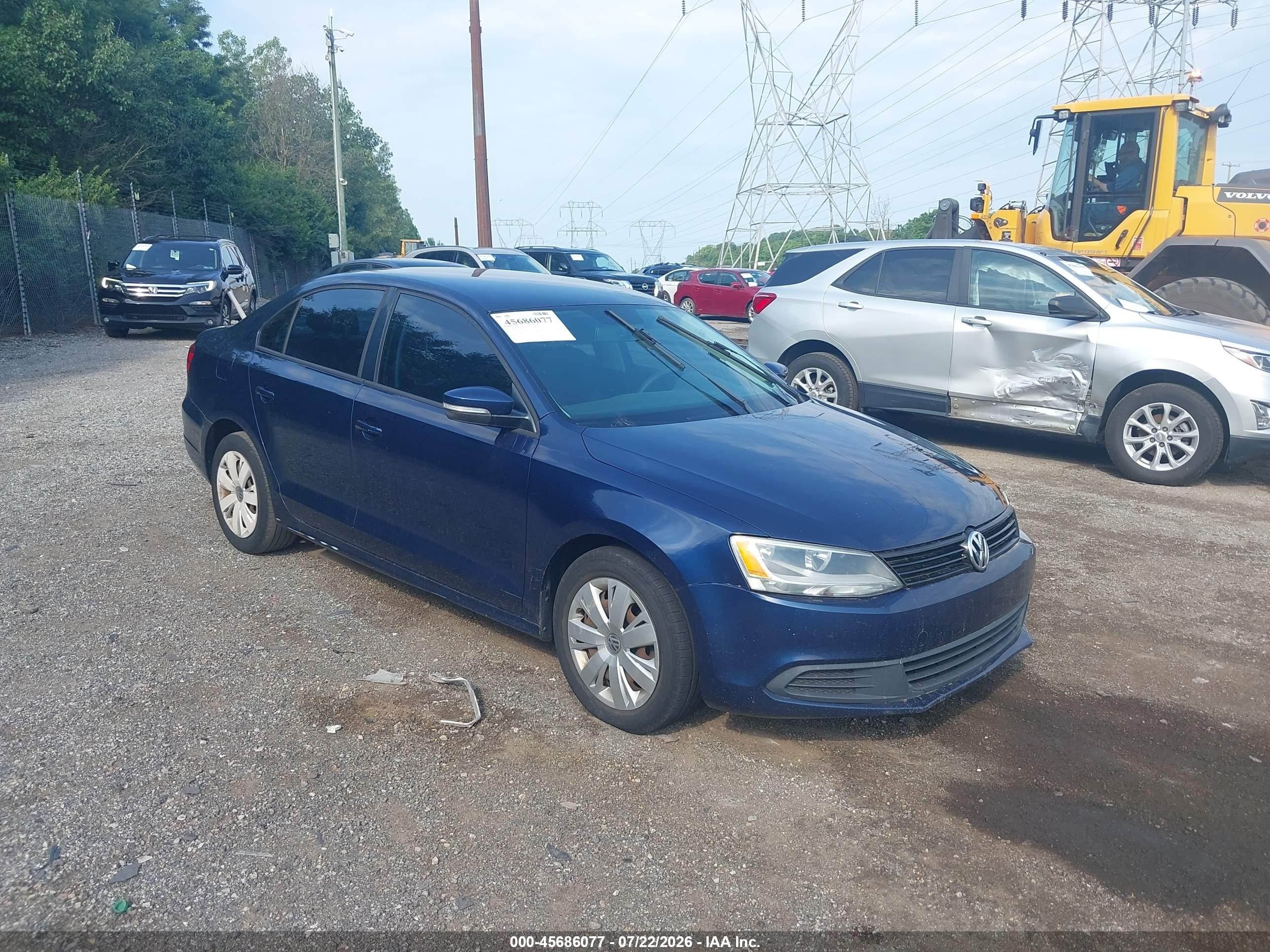 2012 Volkswagen Jetta 2.5l Se Blue vin: 3VWDP7AJ0CM073204