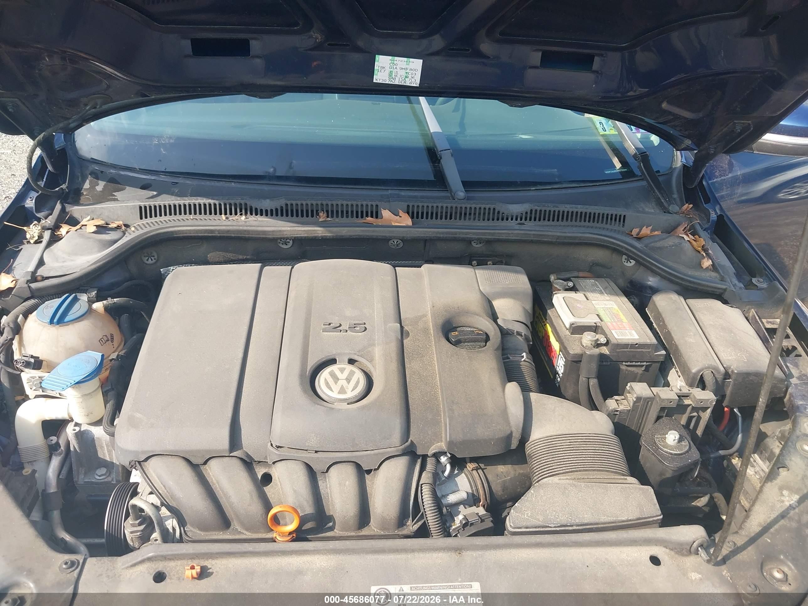 2012 Volkswagen Jetta 2.5l Se Blue vin: 3VWDP7AJ0CM073204