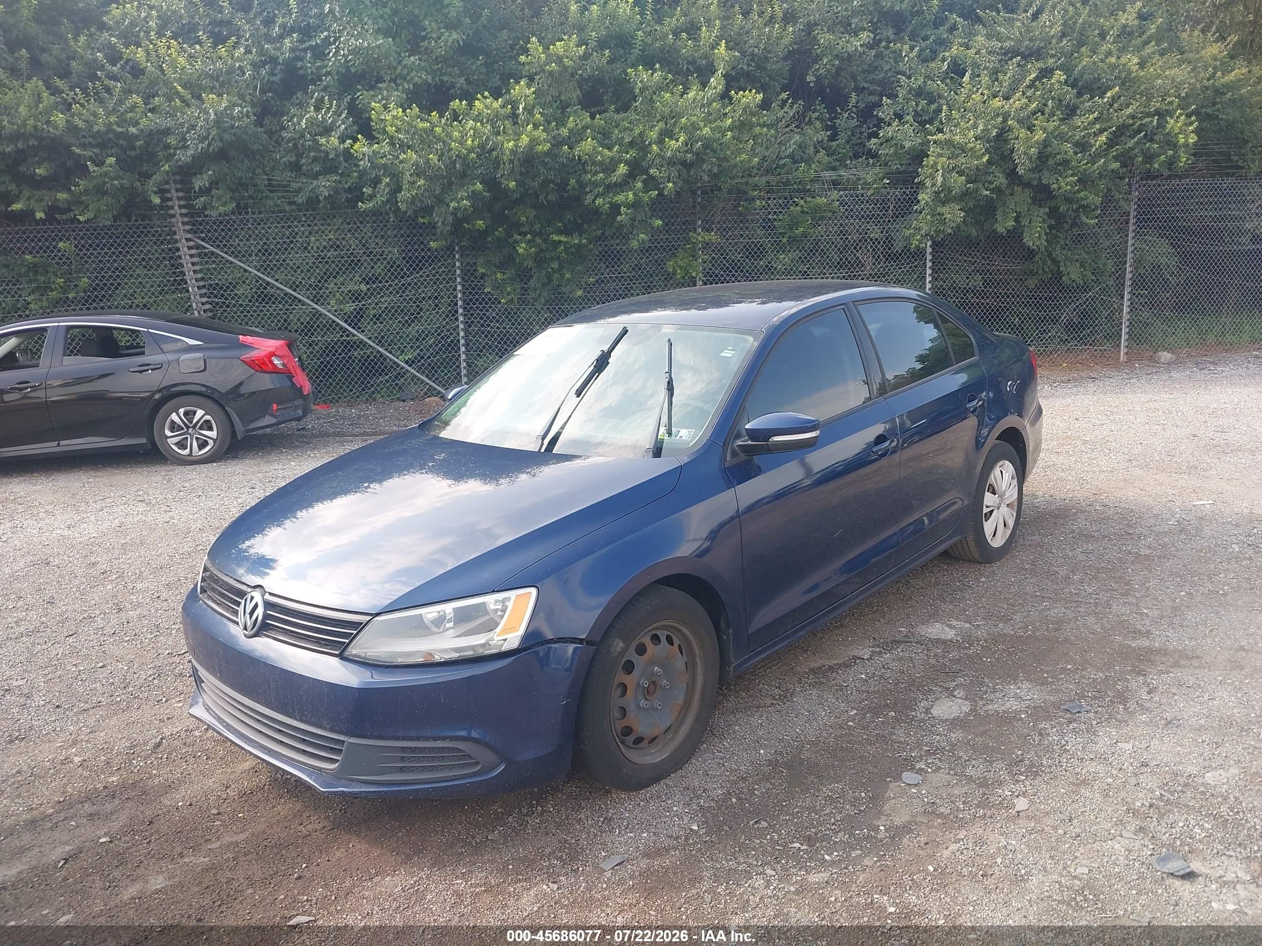 2012 Volkswagen Jetta 2.5l Se Blue vin: 3VWDP7AJ0CM073204