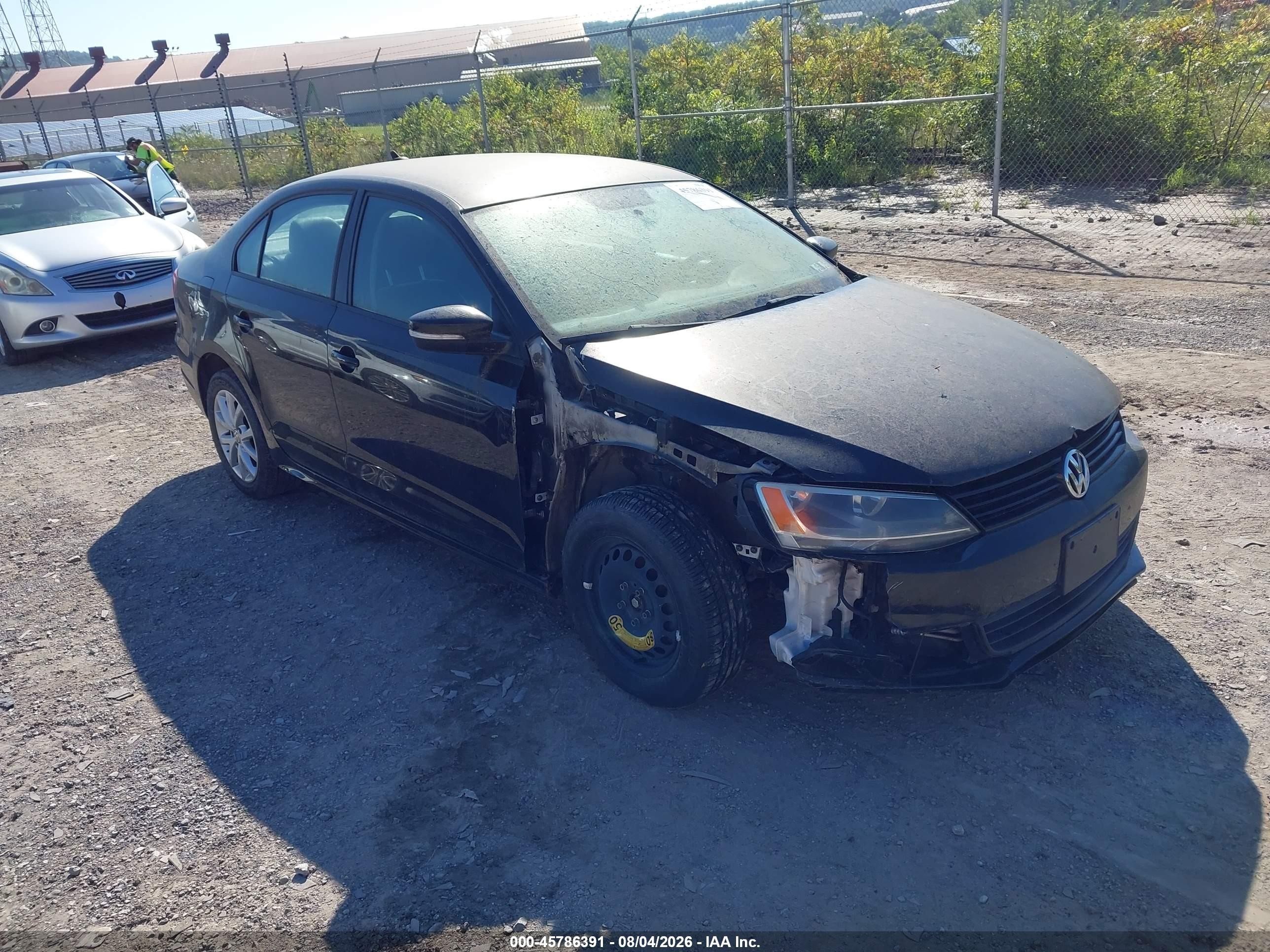 2012 Volkswagen Jetta 2.5l Se Black vin: 3VWDP7AJ0CM077852