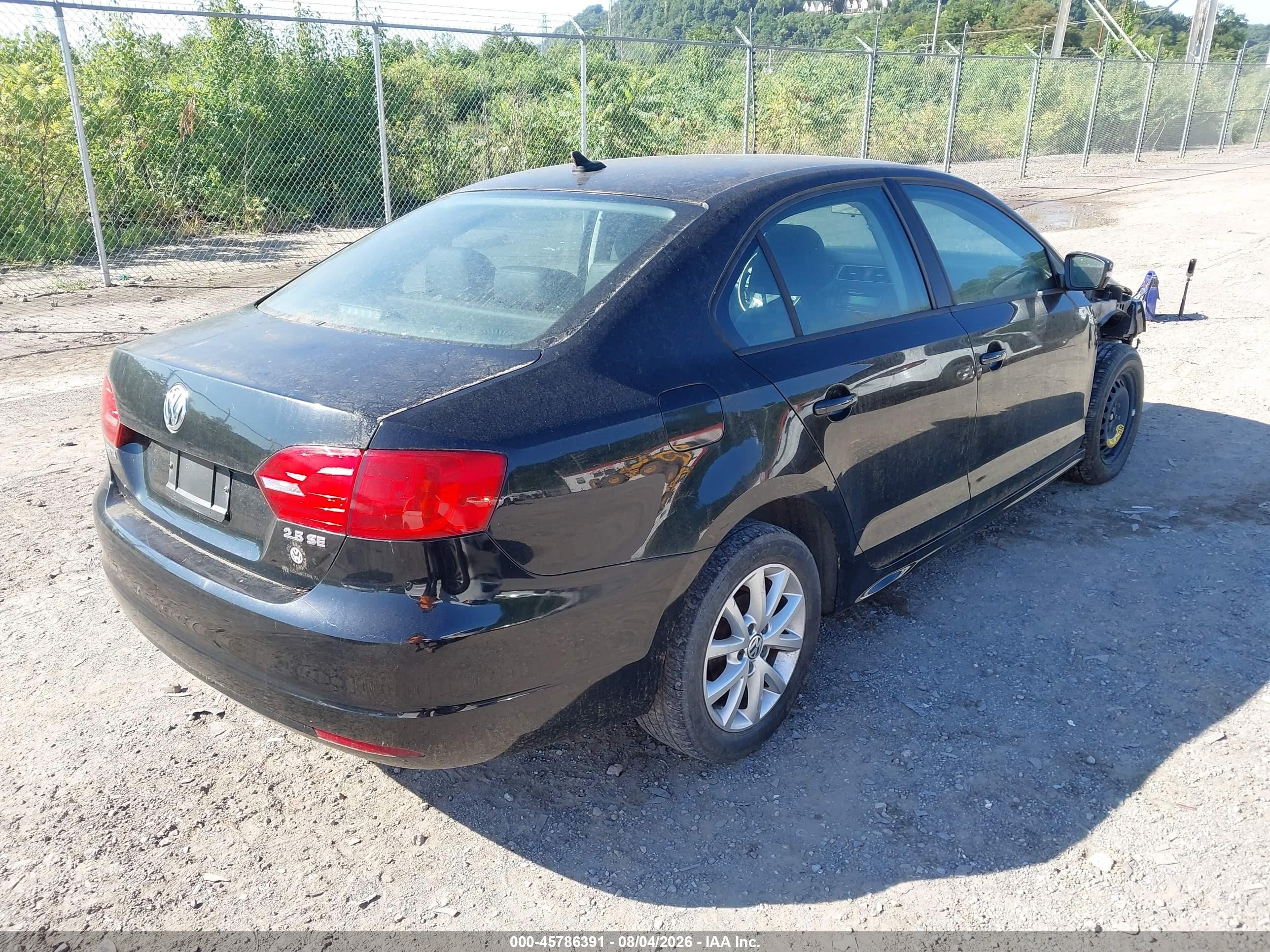 2012 Volkswagen Jetta 2.5l Se Black vin: 3VWDP7AJ0CM077852