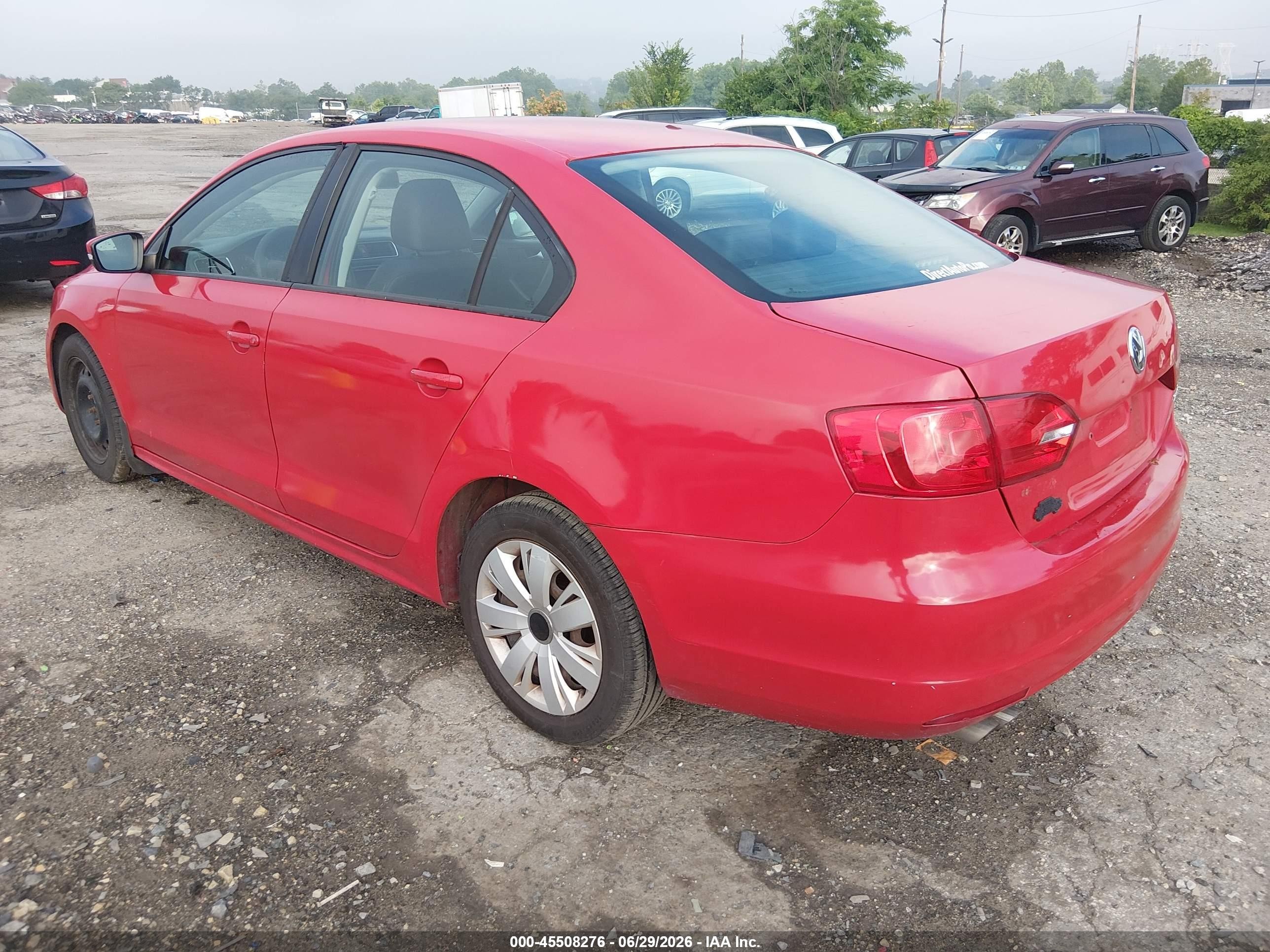 2012 Volkswagen Jetta 2.5l Se Red vin: 3VWDP7AJ0CM124538