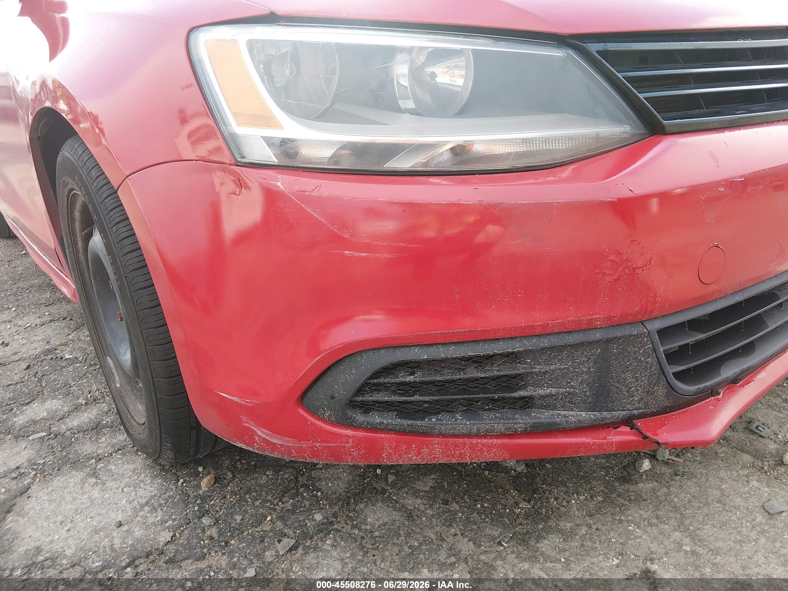 2012 Volkswagen Jetta 2.5l Se Red vin: 3VWDP7AJ0CM124538