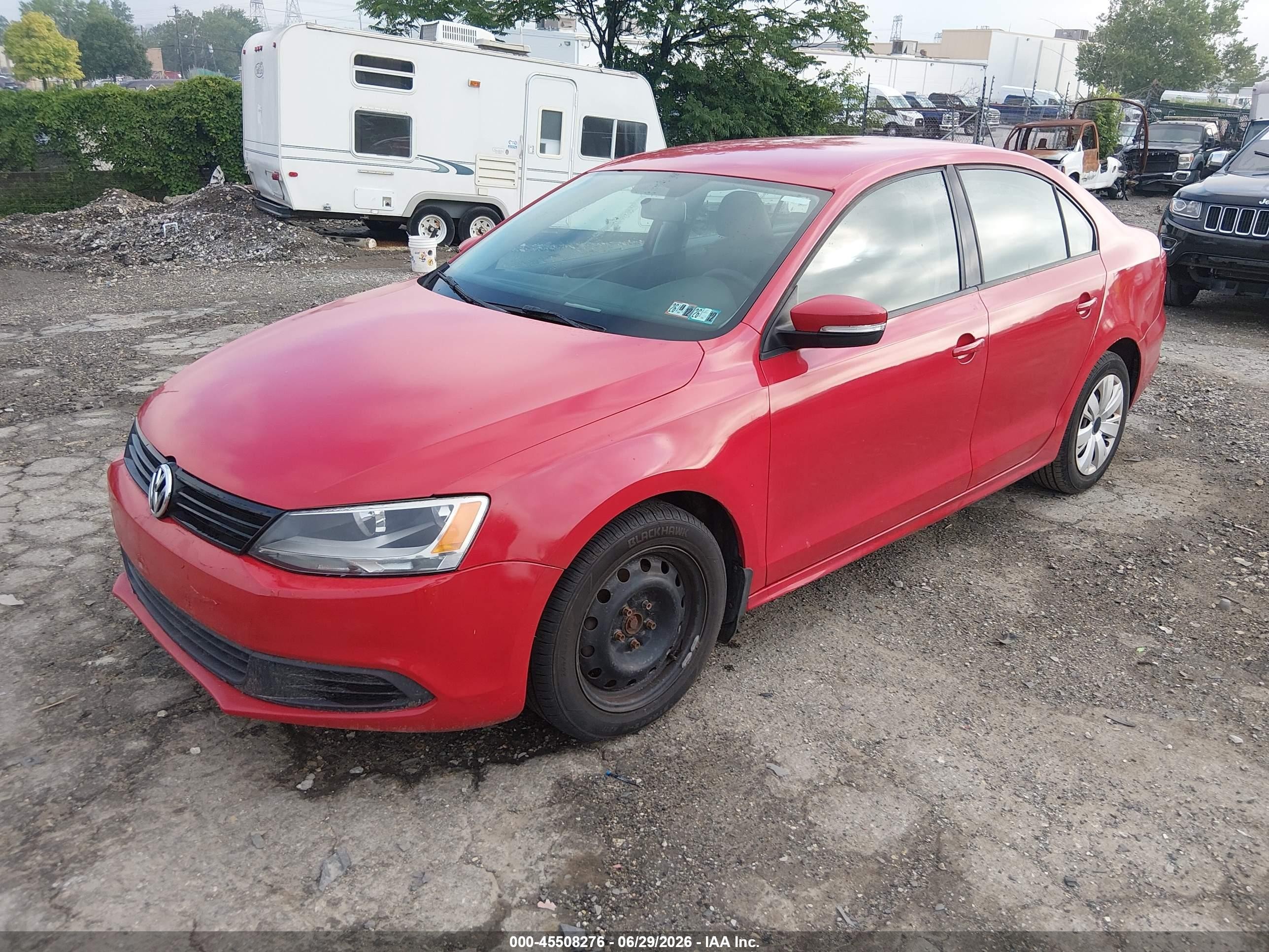 2012 Volkswagen Jetta 2.5l Se Red vin: 3VWDP7AJ0CM124538