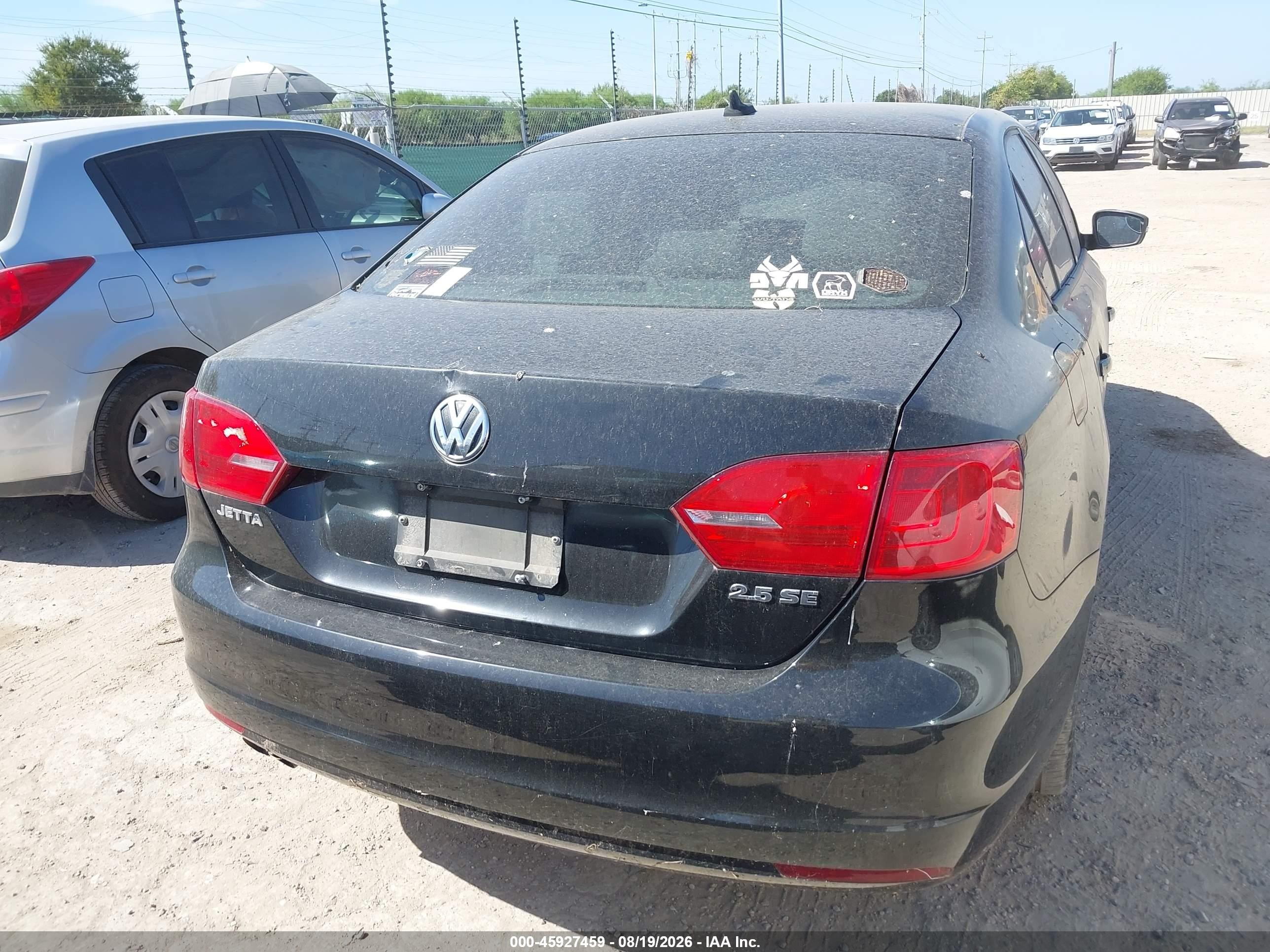 2012 Volkswagen Jetta 2.5l Se Black vin: 3VWDP7AJ0CM348666