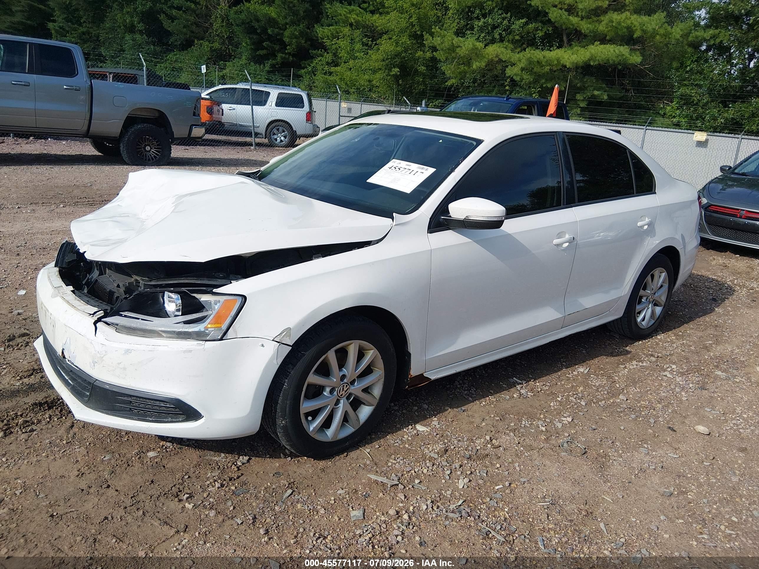 2012 Volkswagen Jetta 2.5l Se White vin: 3VWDP7AJ0CM370487