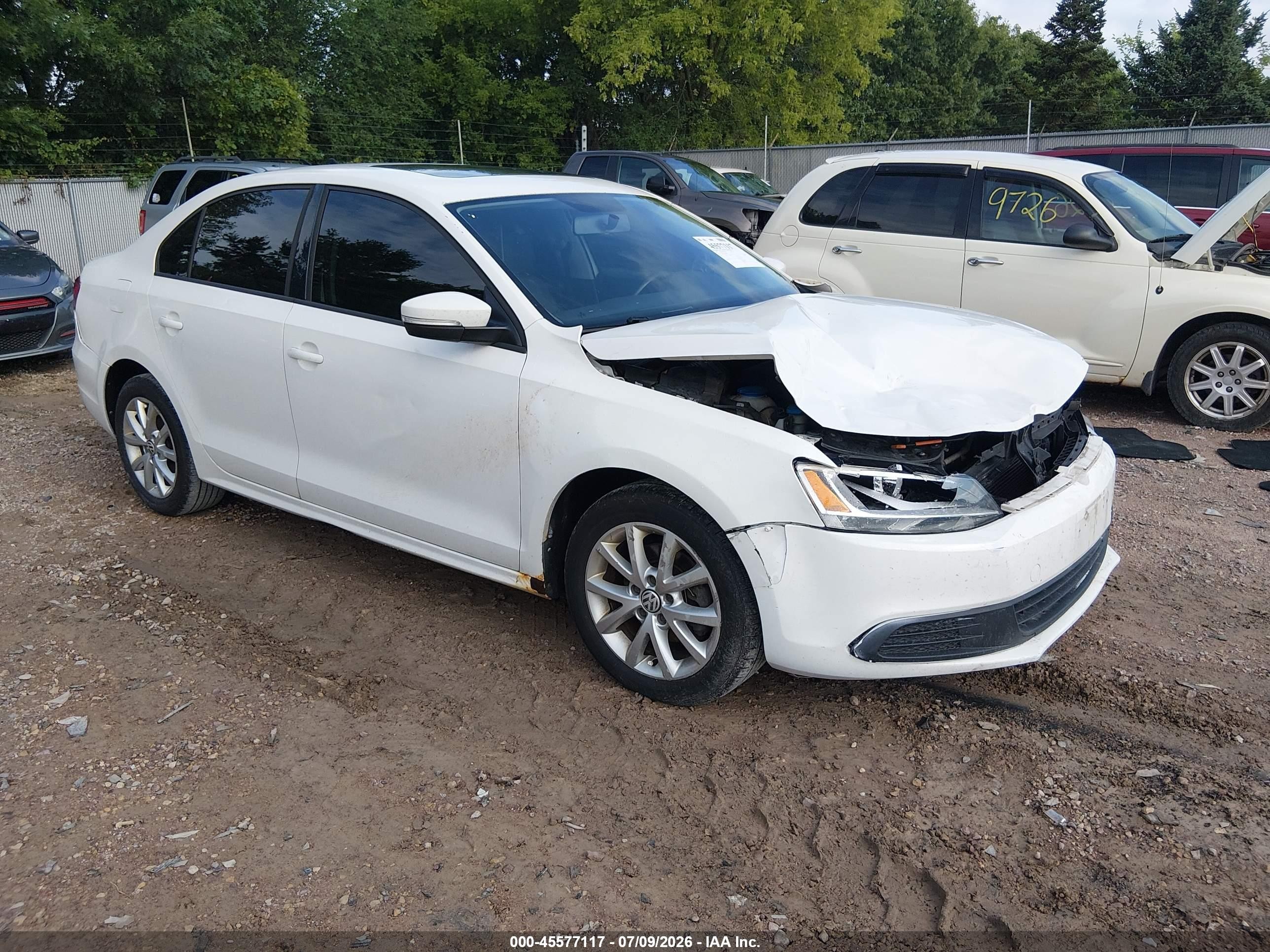2012 Volkswagen Jetta 2.5l Se White vin: 3VWDP7AJ0CM370487