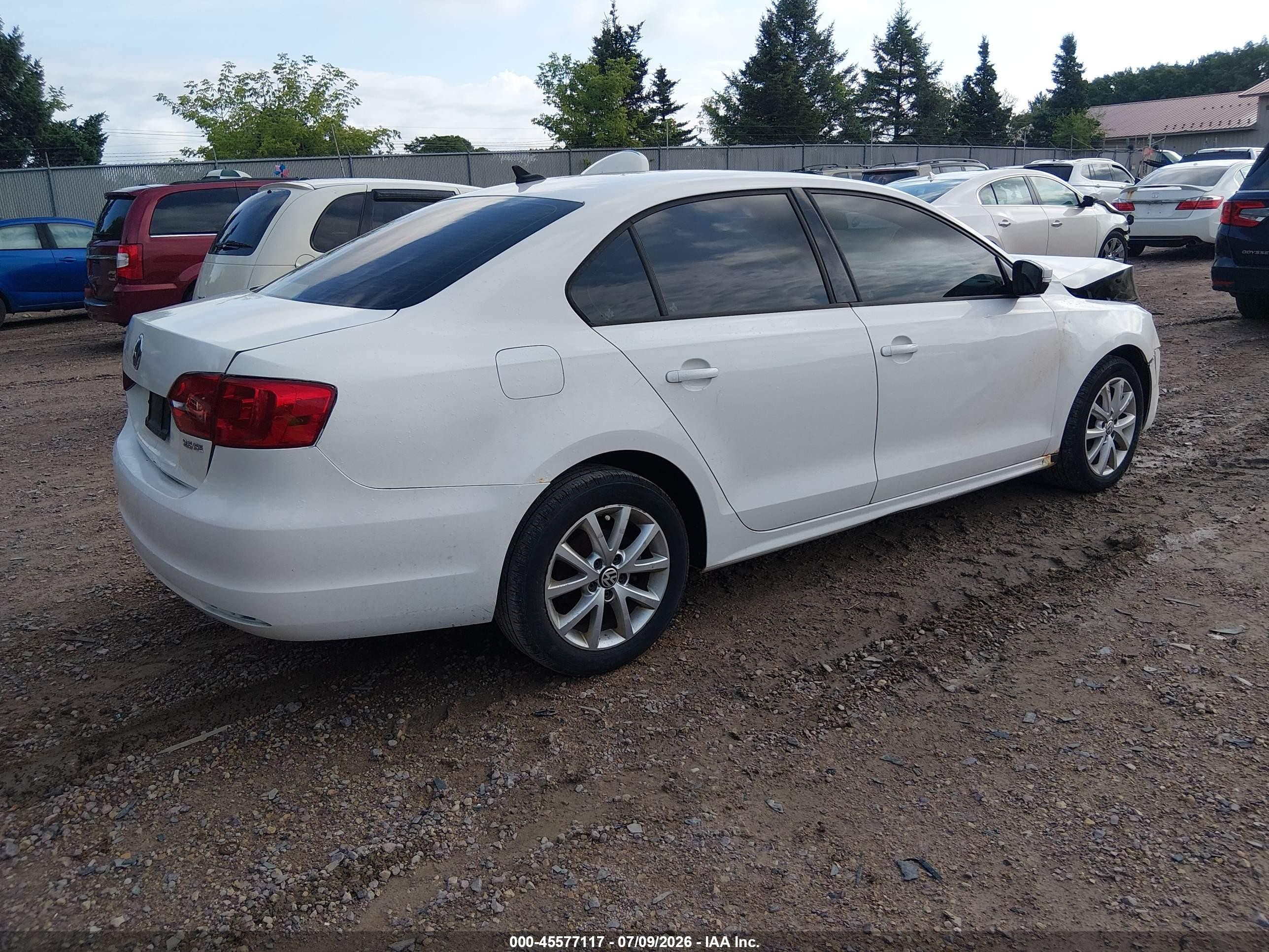 2012 Volkswagen Jetta 2.5l Se White vin: 3VWDP7AJ0CM370487